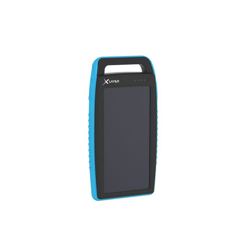 XLayer Powerbank PLUS Solar Black Blue 15 000 MAh Hartlauer