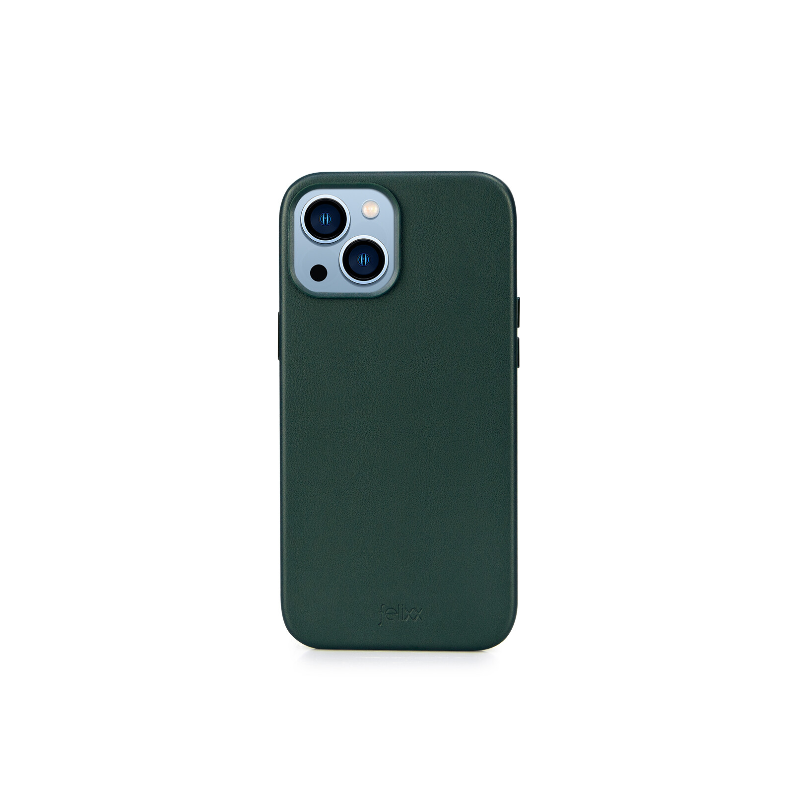 Felixx Back Leder Apple iPhone 14 dunkelgr&uuml;n 