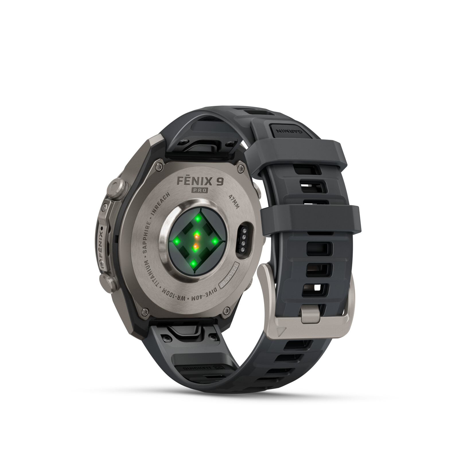 Garmin Fenix 9 Pro inReach 47mm Titan Silikonarmband Graphit/Schwarz