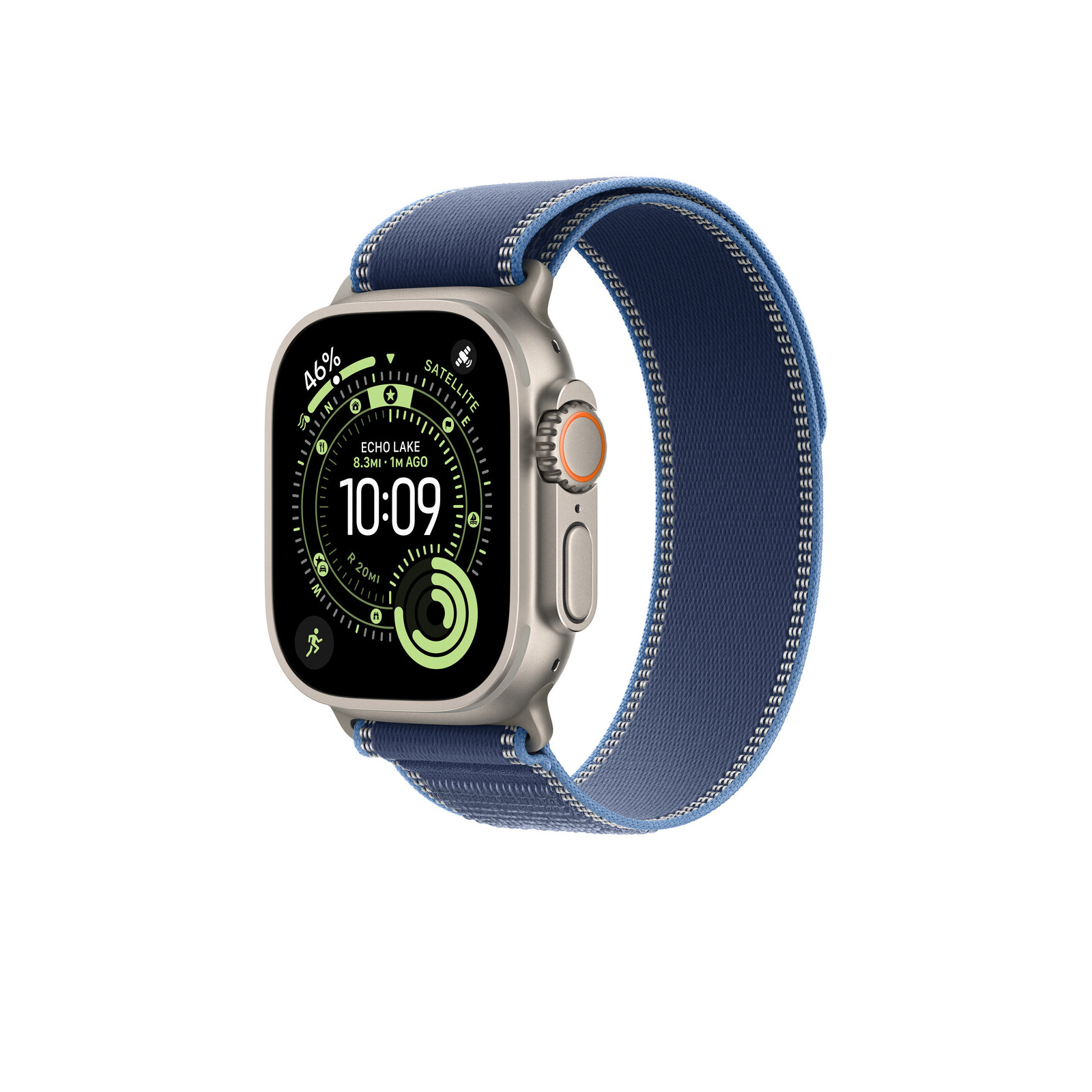 Apple Watch 49mm Blue/Bright Blue Trail Loop M/L natural Titan