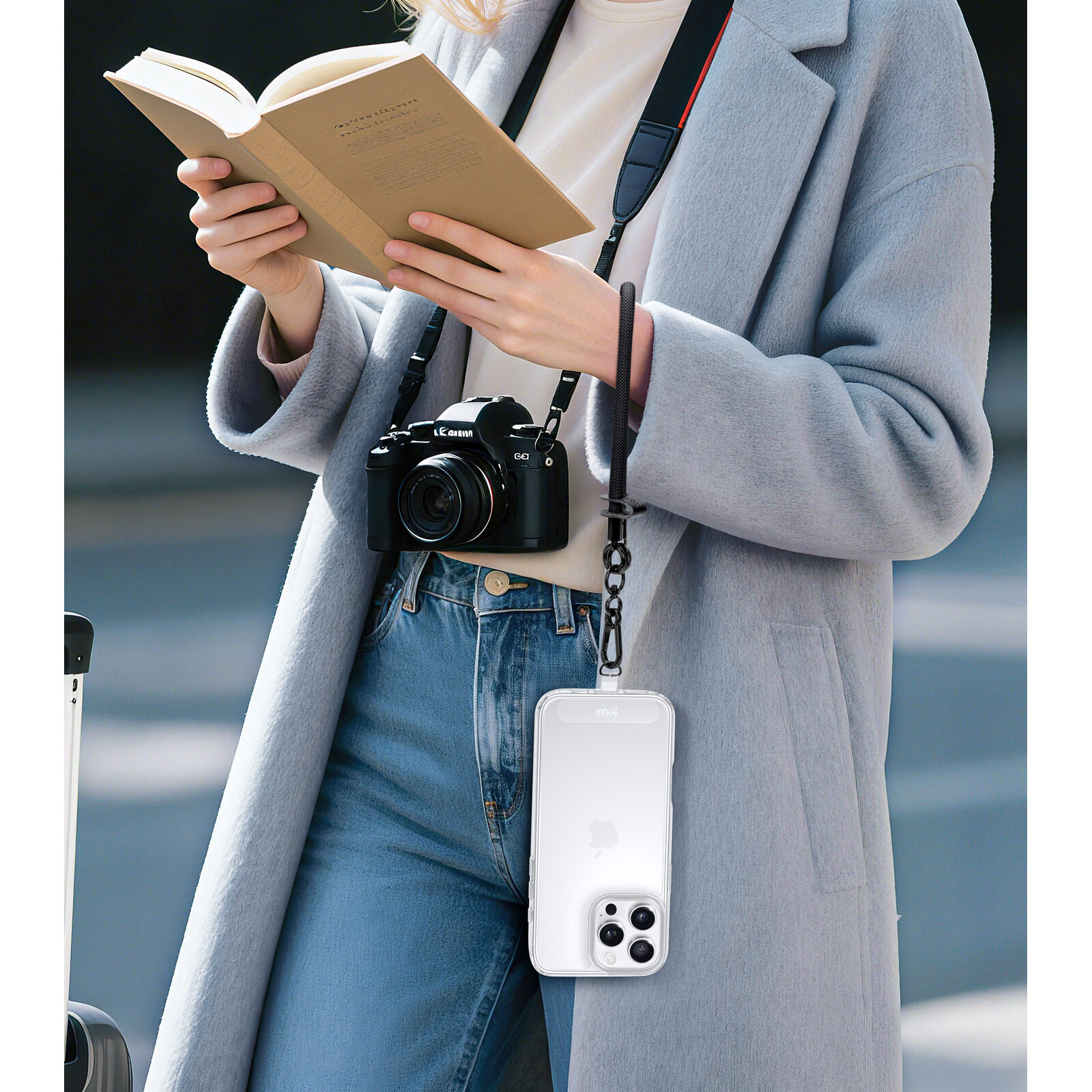 felixx Smartphone-Handschlaufe Nylon black -  ca. 18cm
