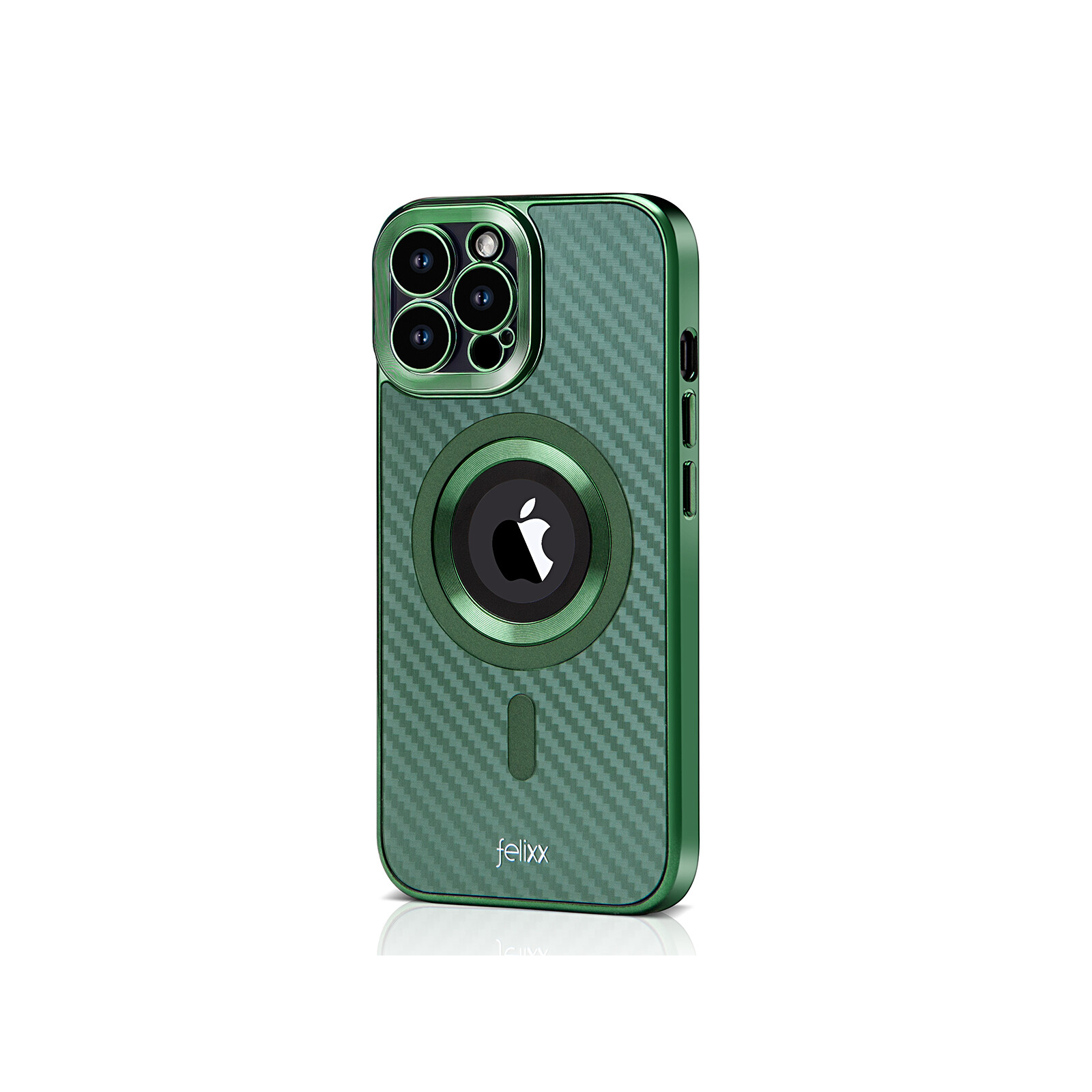 Felixx Back Carbon App iPhone 15 Pro Max green