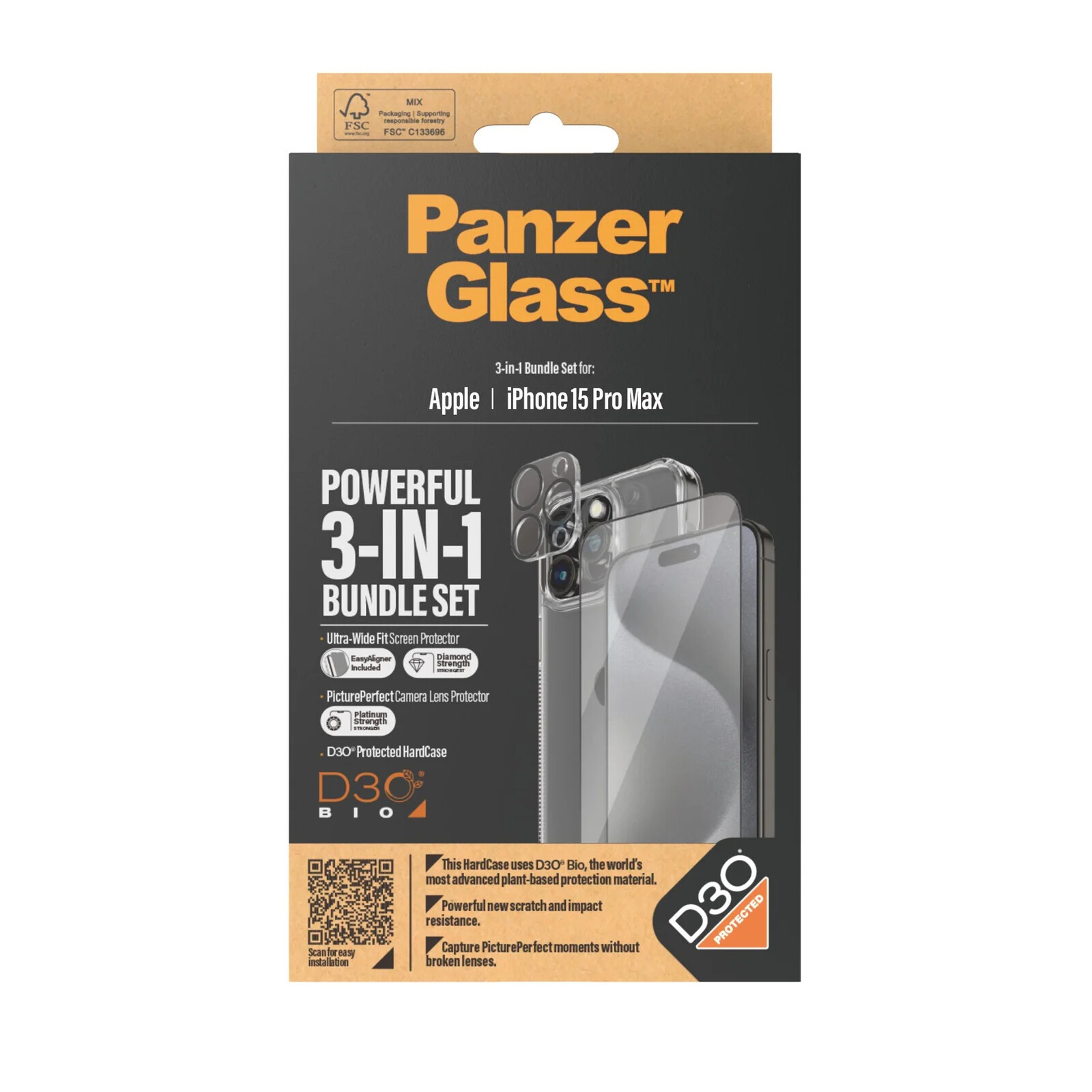 PanzerGlass 3-in-1 Pack Apple iPhone 15 Pro Max