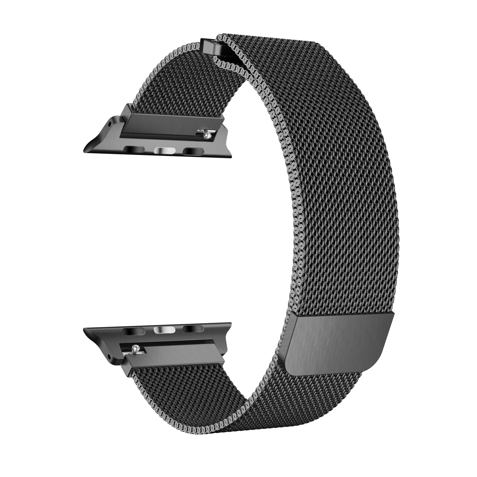 Mika Uhrenarmband Apple 42/44mm Edelstahl Milanaise schwarz