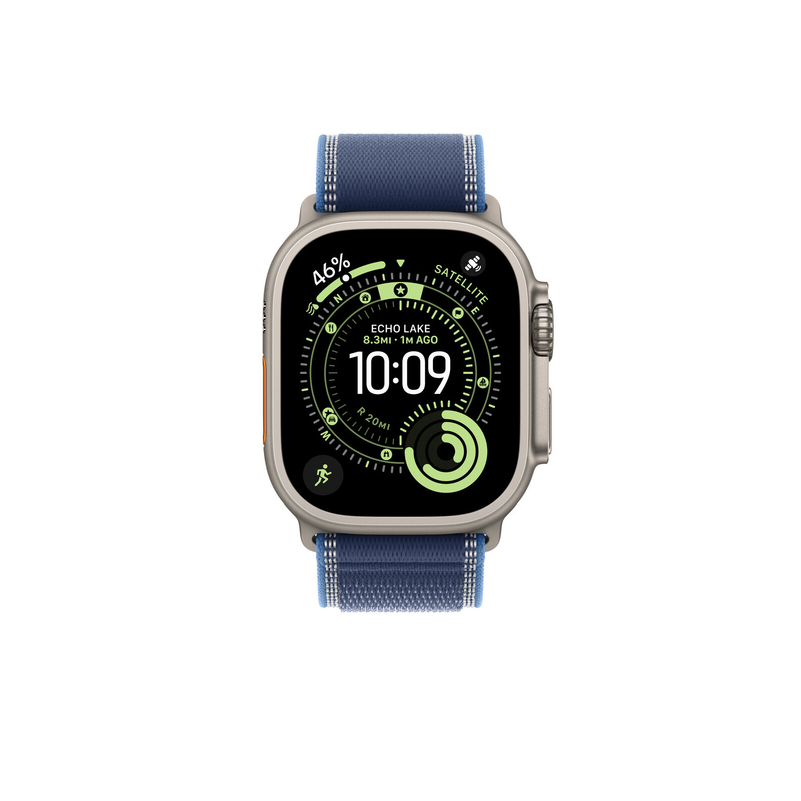 Apple Watch 49mm Blue/Bright Blue Trail Loop M/L natural Titan