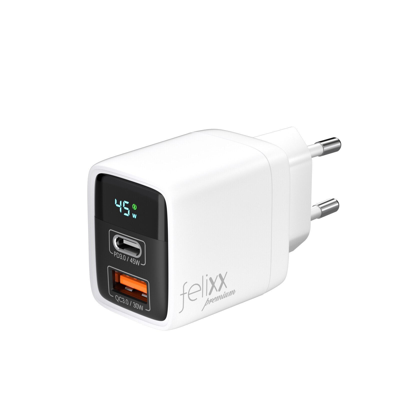 Felixx LED Display 45W Travel Charger Wei&szlig;