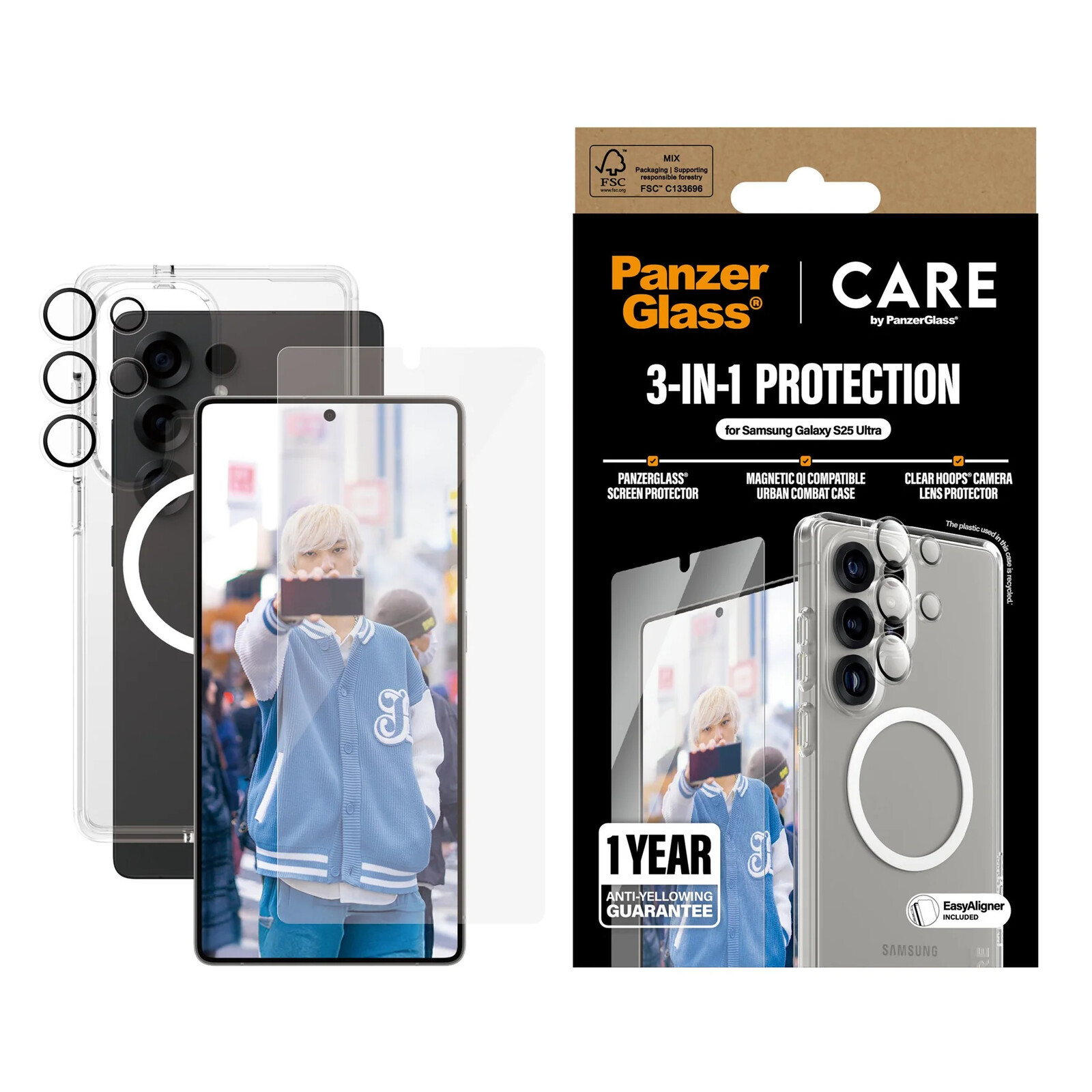 CARE PanzerGlass Flagship 3-in-1 Bundle Galaxy S25 Ultra