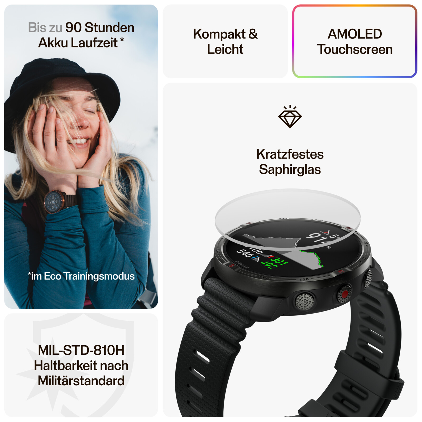 Polar Grit X2 Night Black S-L