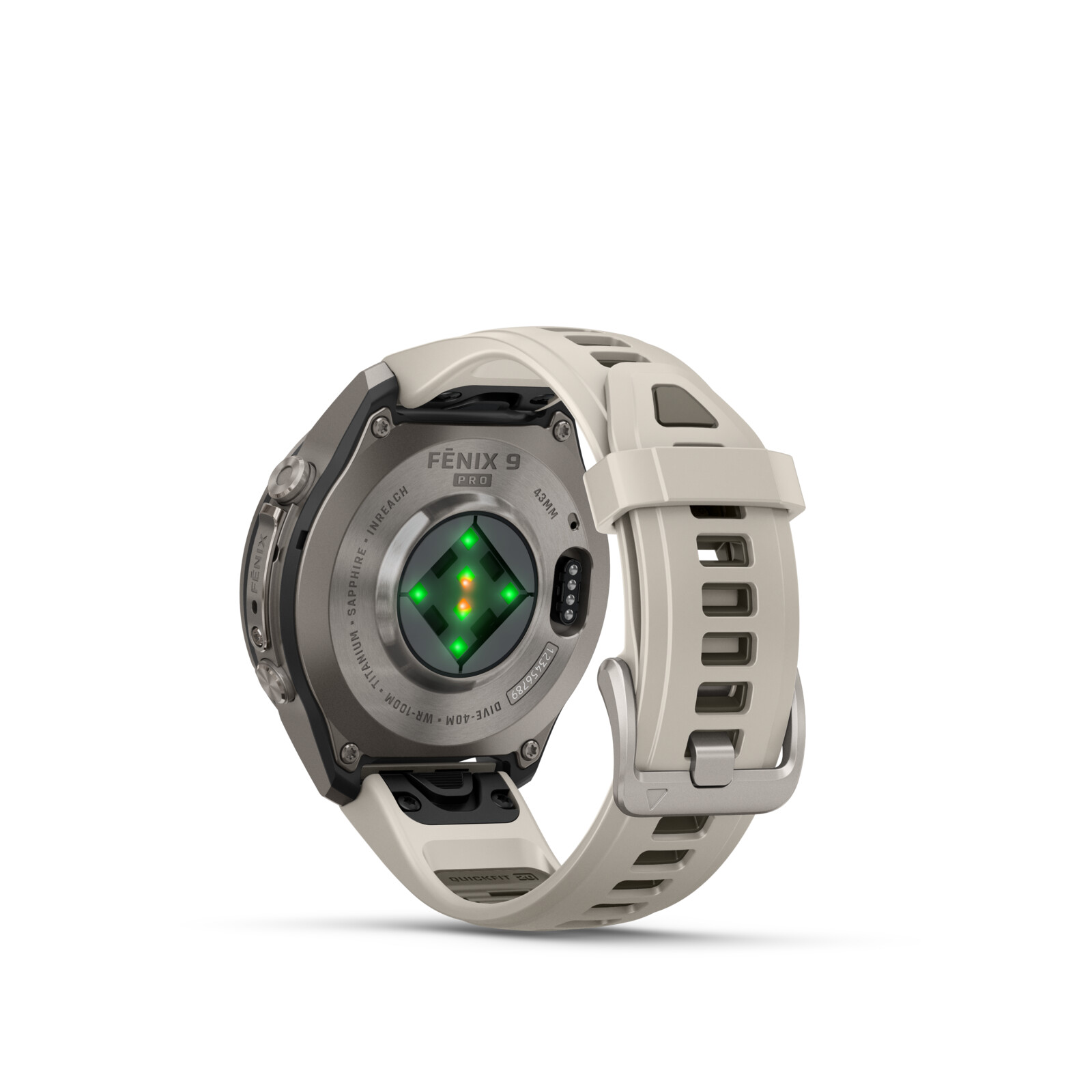 Garmin Fenix 9 Pro inReach 43mm Titan Silikonband Nebelgrau/Sandstein