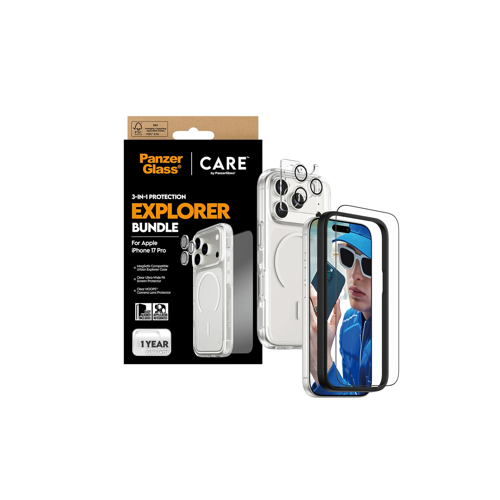 PanzerGlass CARE 3-in-1 Flagship Explorer iPhone 17 Pro