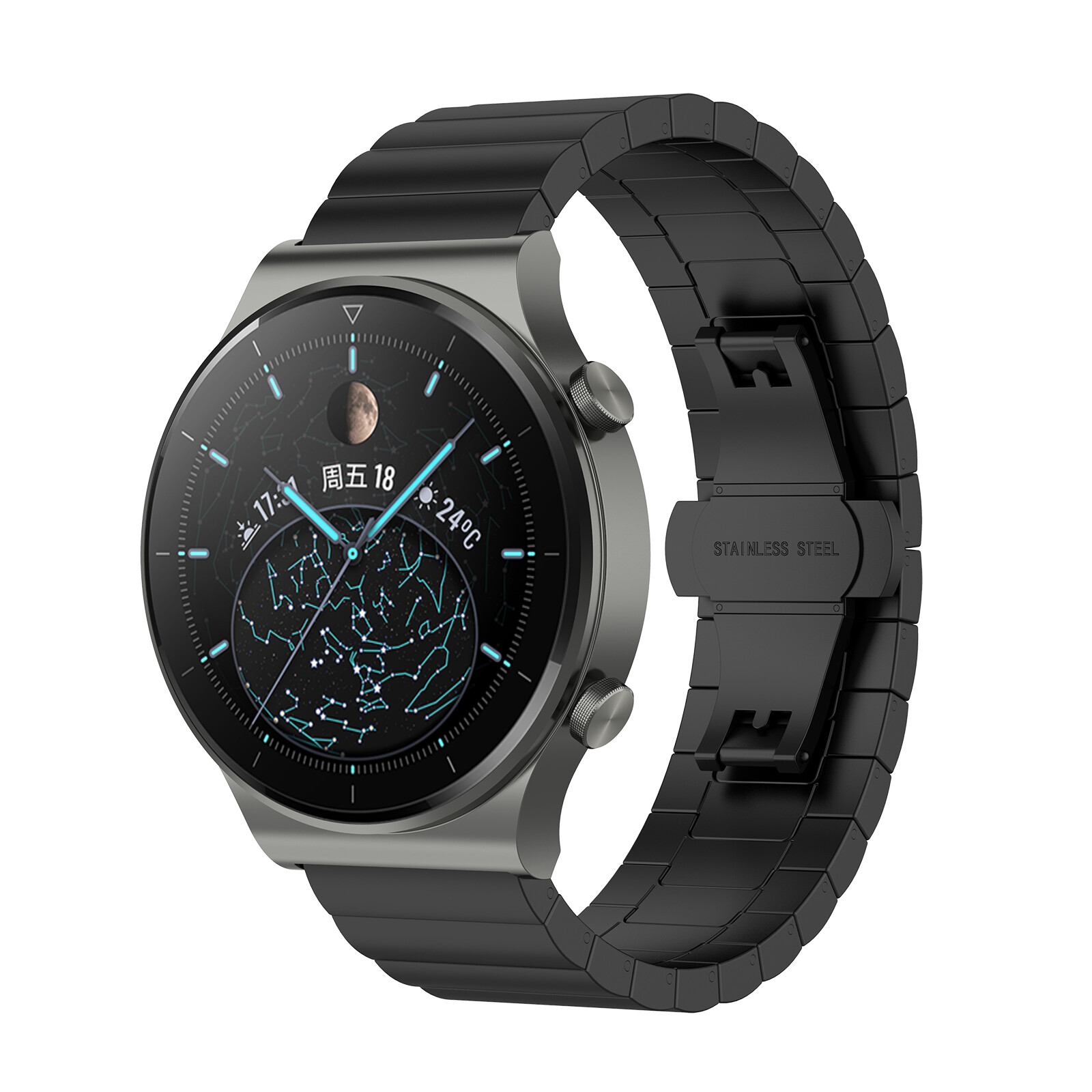 Felixx Smartwatcharmband Edelst./Butterfly Black-Universal 22mm
