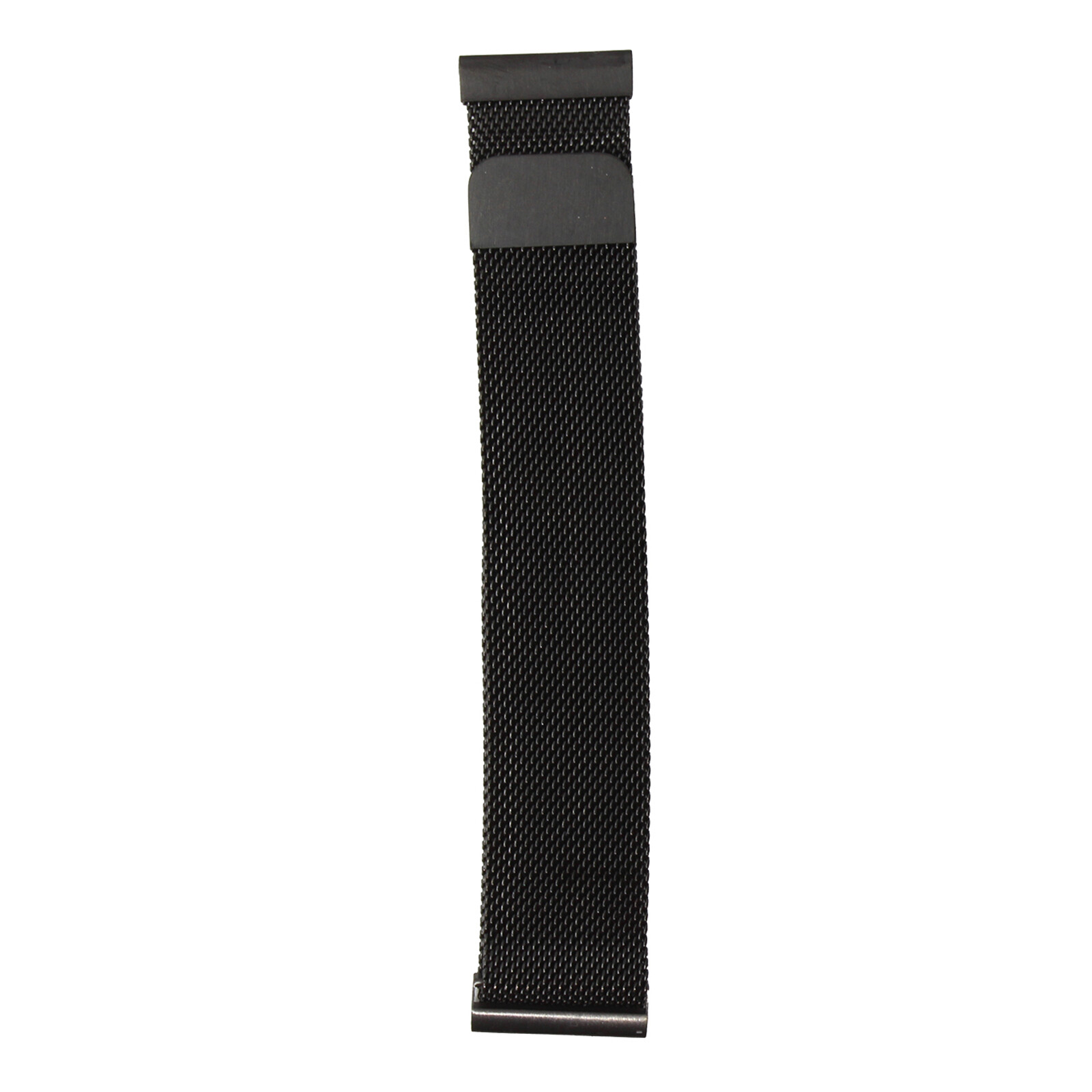Mika Uhrenarmband Uni 22mm Edelstahl Milanaise schwarz