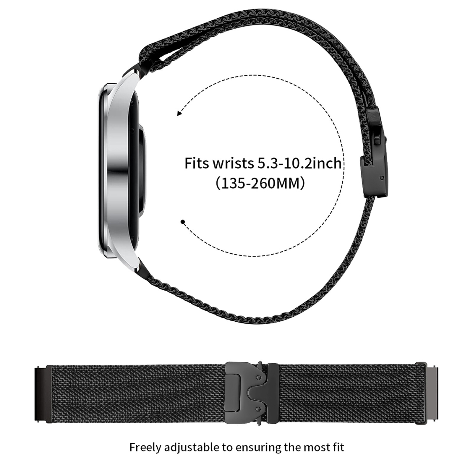 Felixx Smartwatcharmband Milanaise Safe Cl. Black-Universal 22mm