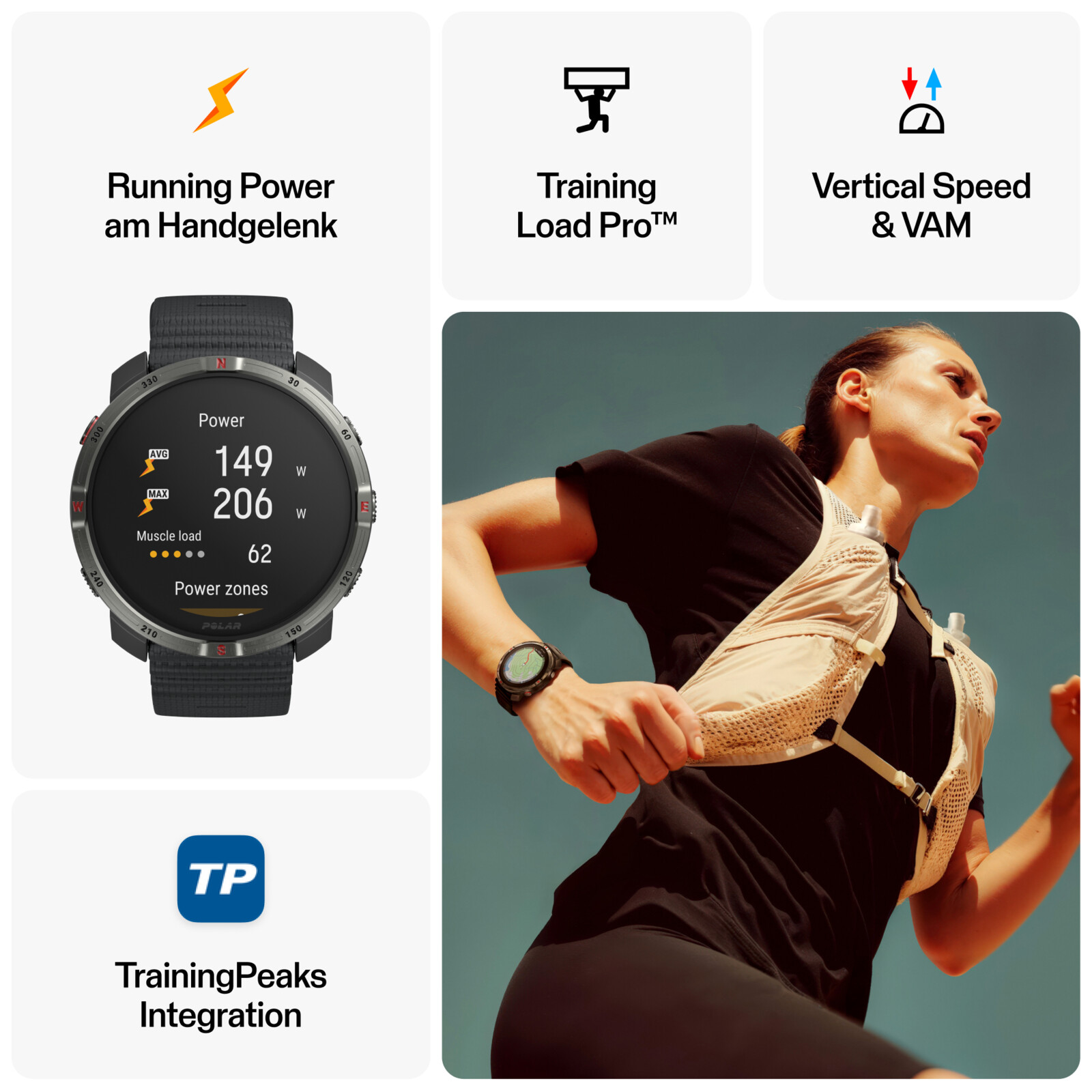 Polar Grit X2 Night Black S-L