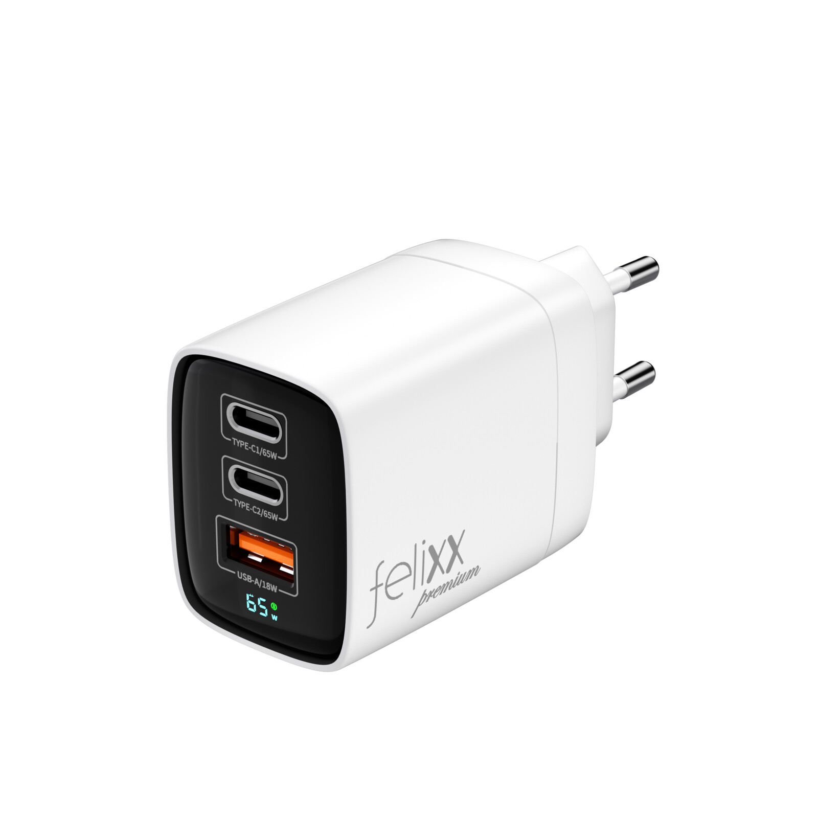 Felixx LED Display 65W Travel Charger Wei&szlig;