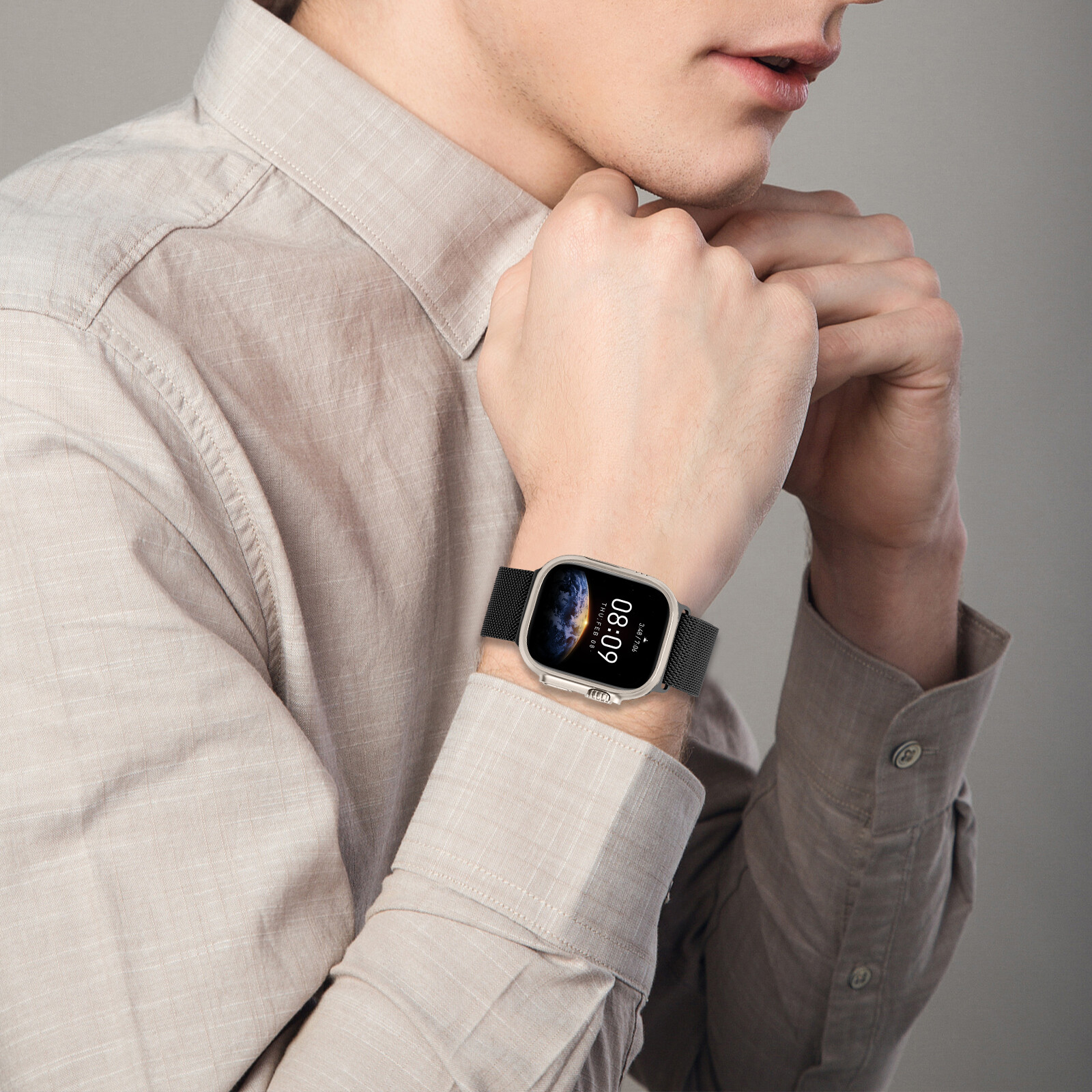 Felixx Smartwatcharmband Edelst.Milanaise Black 42/44 iWatch
