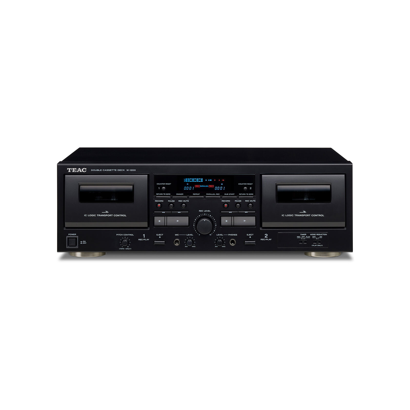 Teac W-1200 Double Cassettedeck Black EU/UK