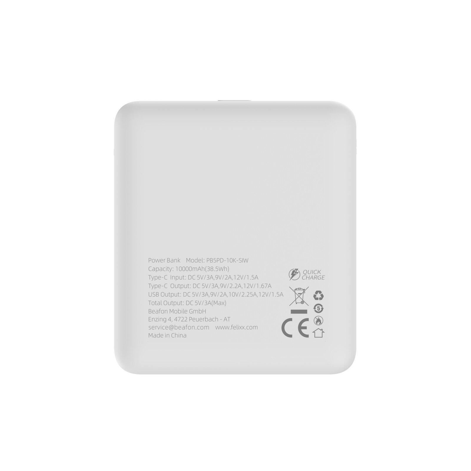 Felixx Powerbank COMPACT V 10.000mAh 22,5W