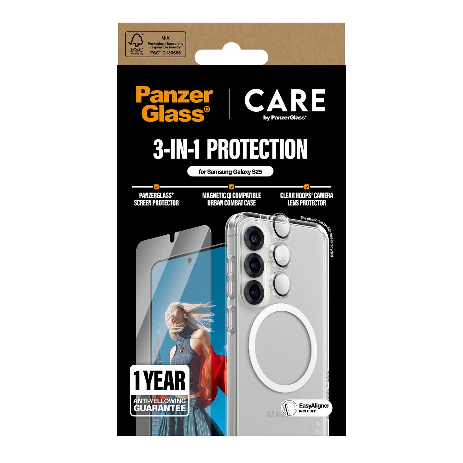 CARE PanzerGlass Flagship 3-in-1 Bundle Galaxy S25