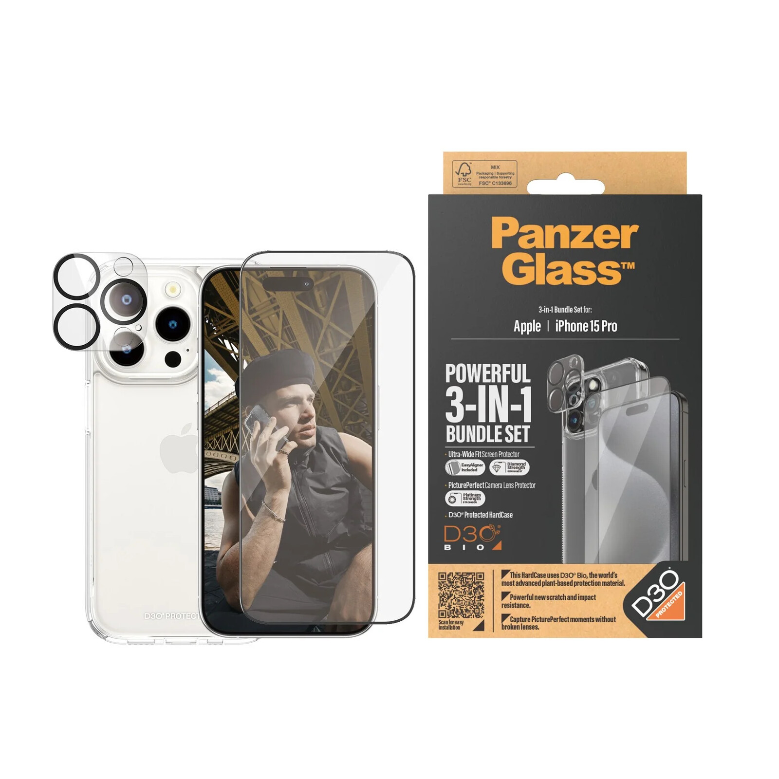 PanzerGlass 3-in-1 Pack Apple iPhone 15 Pro