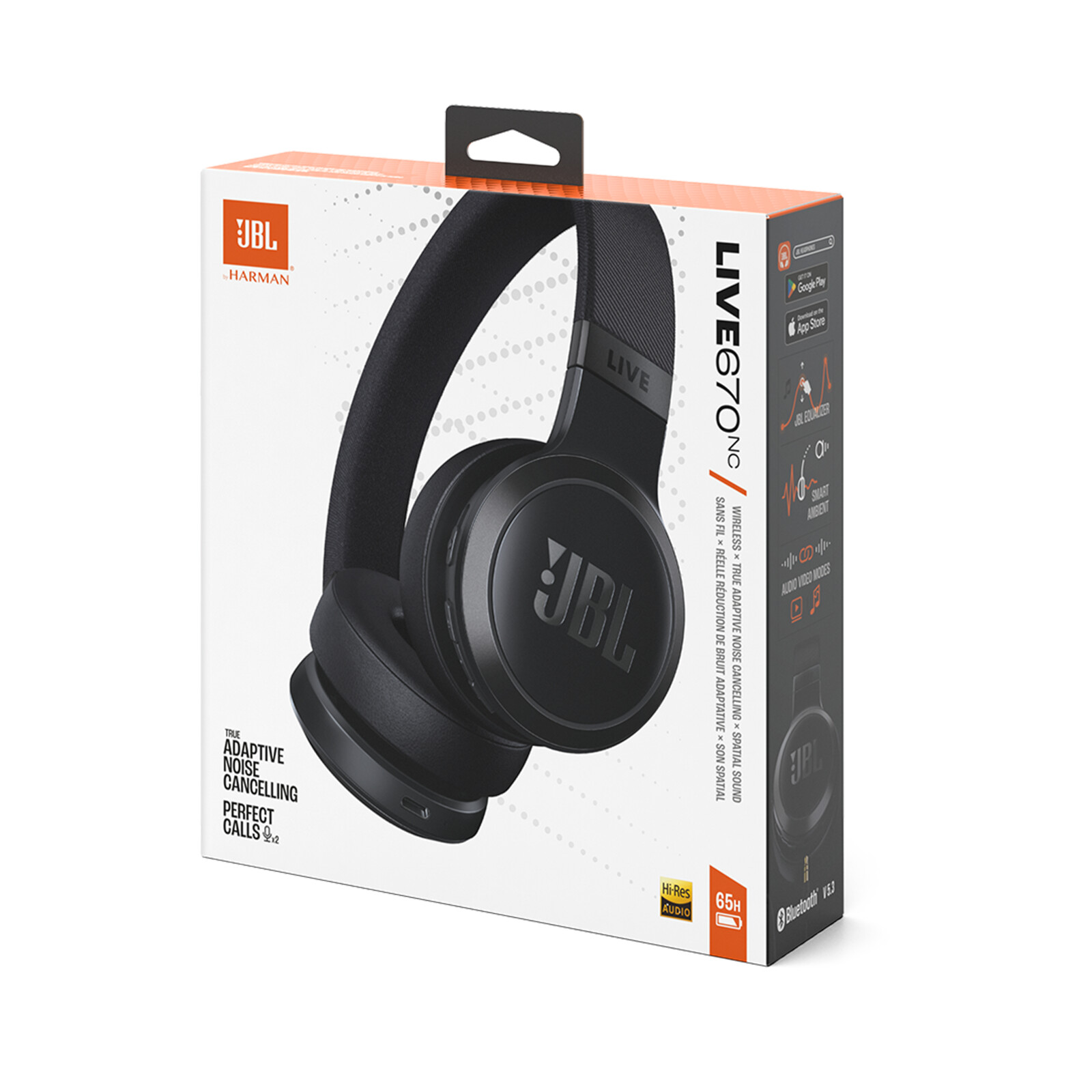 JBL Live 670NC On-Ear Bluetooth Kopfh&ouml;rer, schwarz