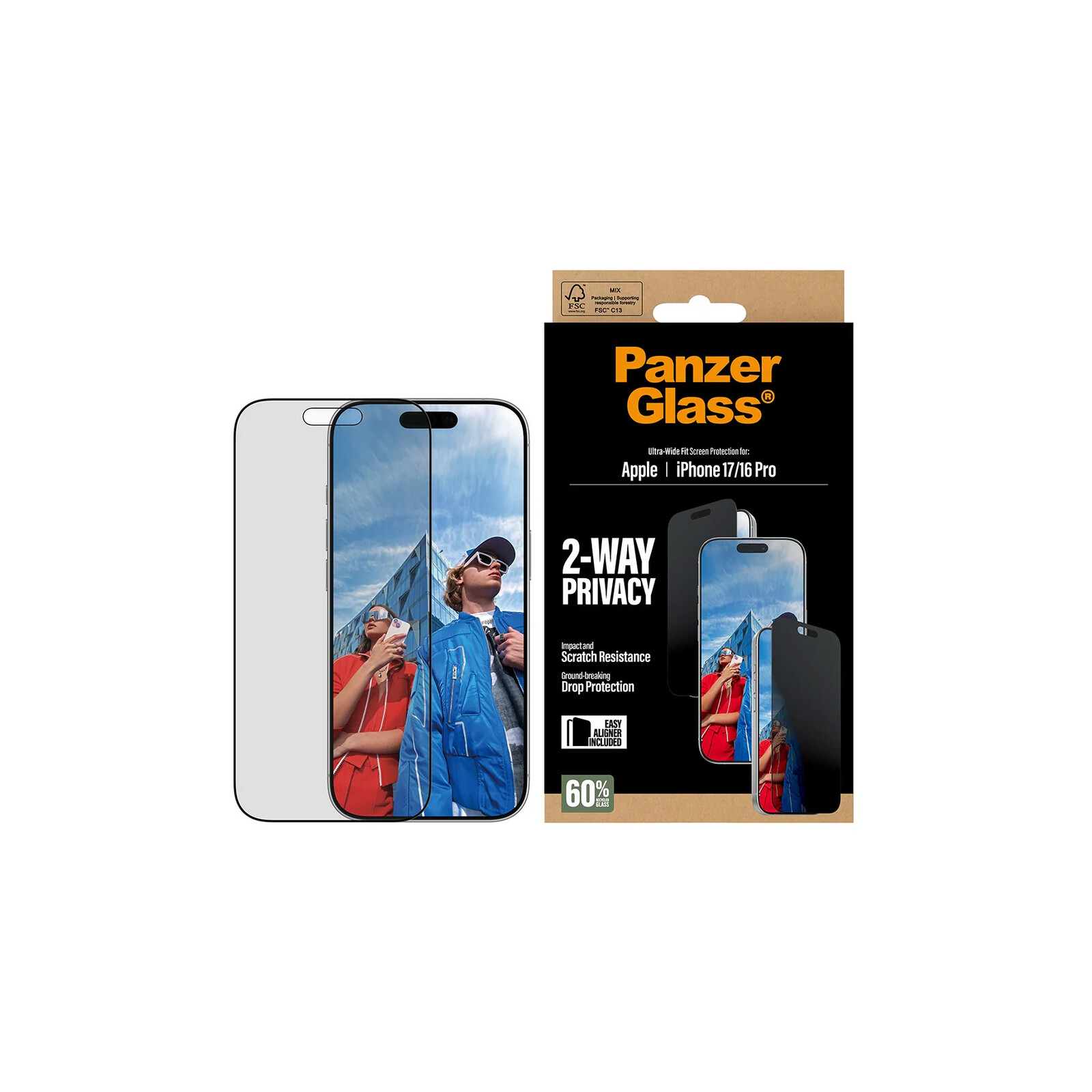 PanzerGlass Privacy Screen Protector iPhone 17/iPhone 16 Pro