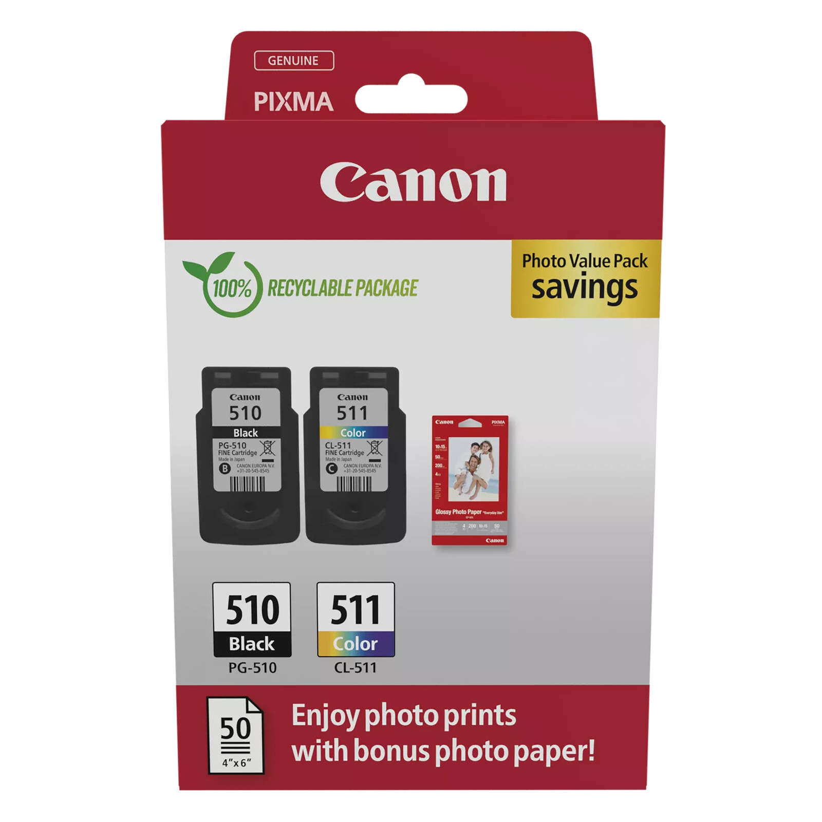 Canon PG510/CL511 + Papier + Tinte black