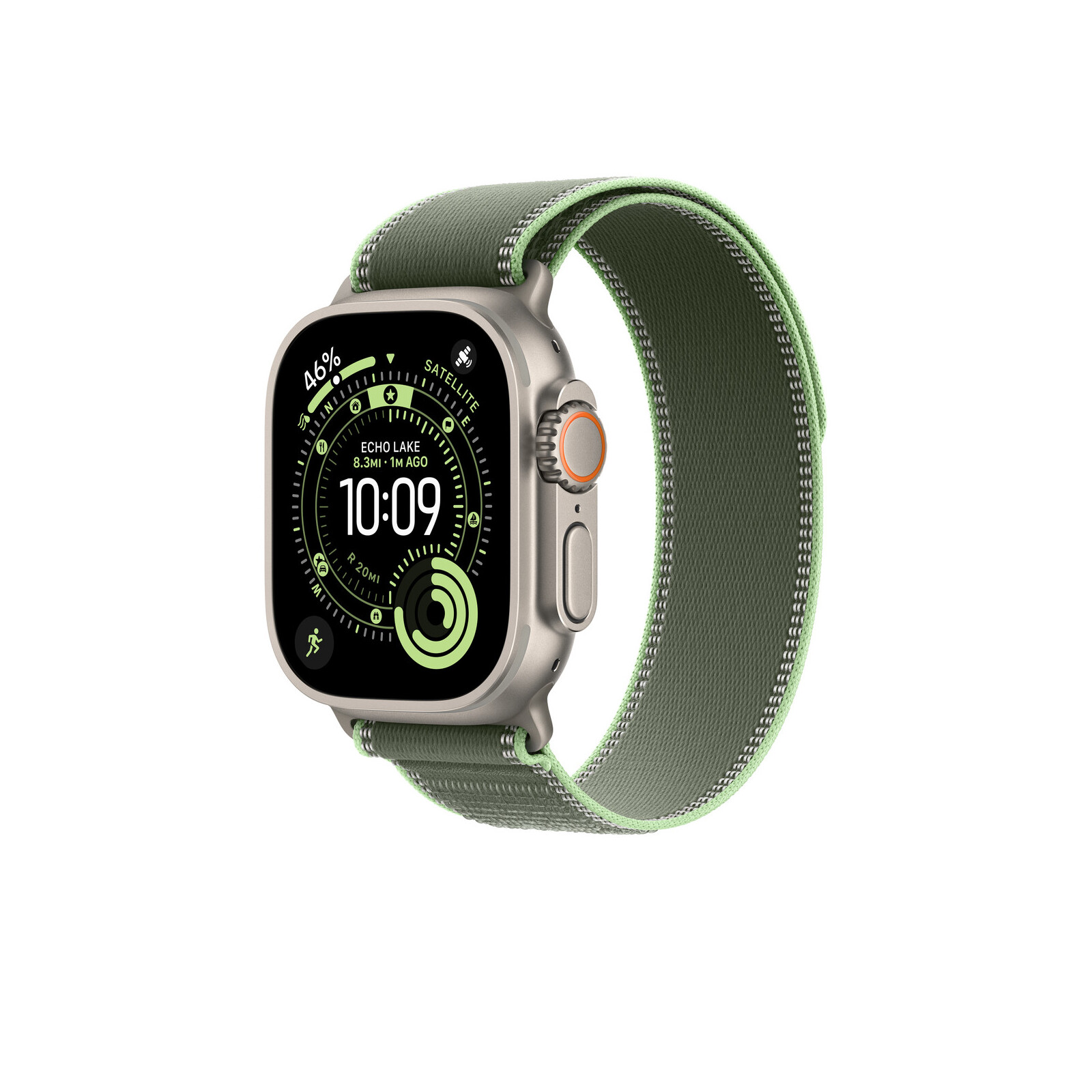 Apple Watch 49mm Green/Neon Trail Loop M/L natural Titan