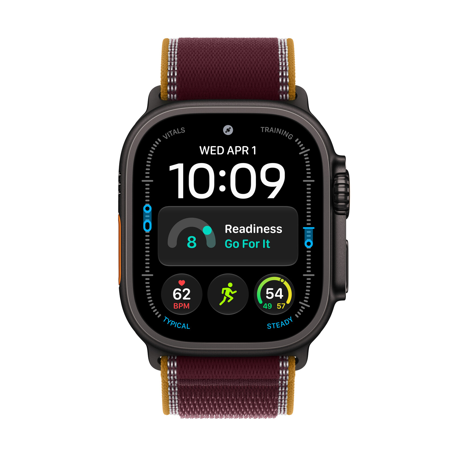  Apple Watch Ultra 4 LTE 49mm Black Titan Case + Burgundy Trail Loop M/L
