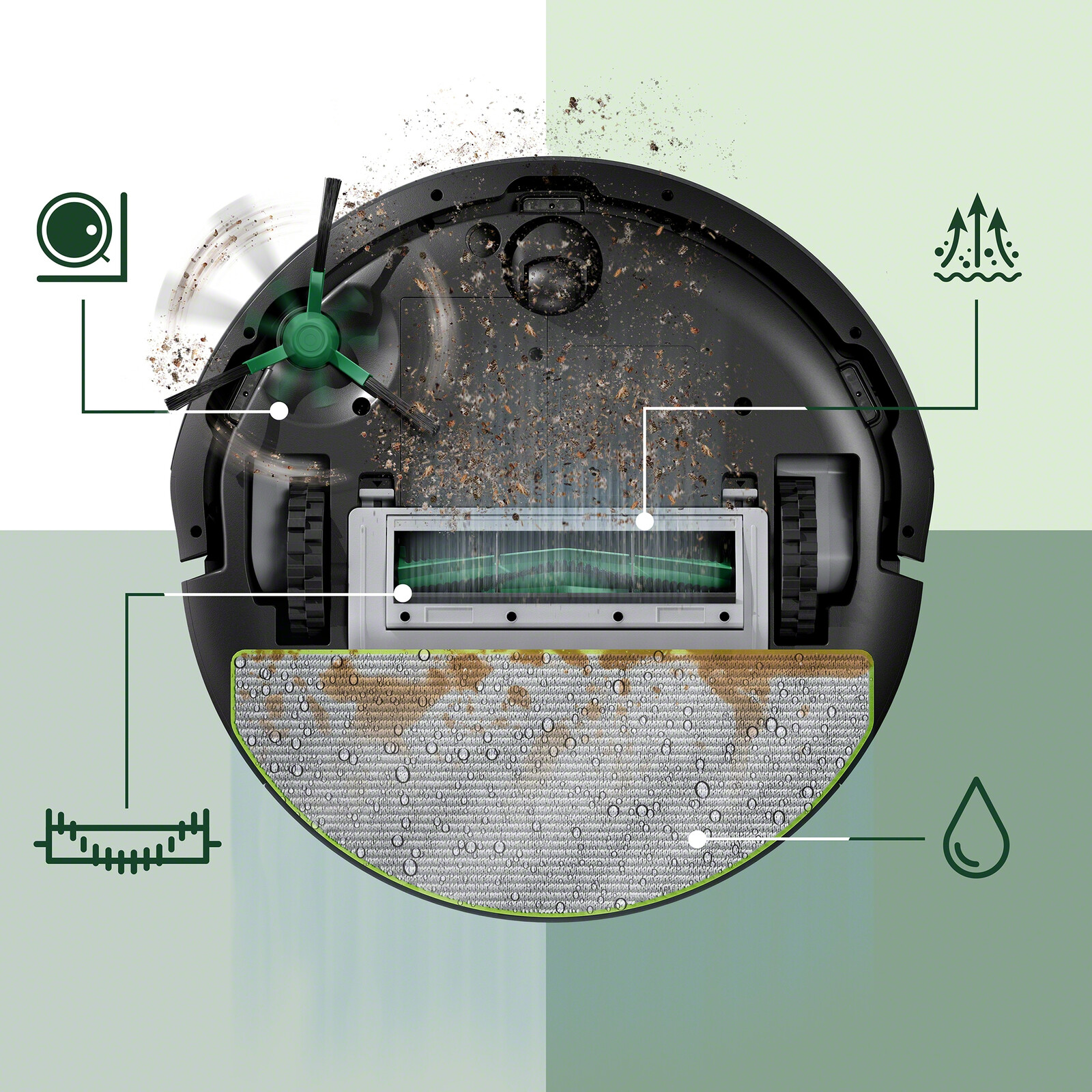 iRobot Roomba 105 Combo Plus Roboter schwarz