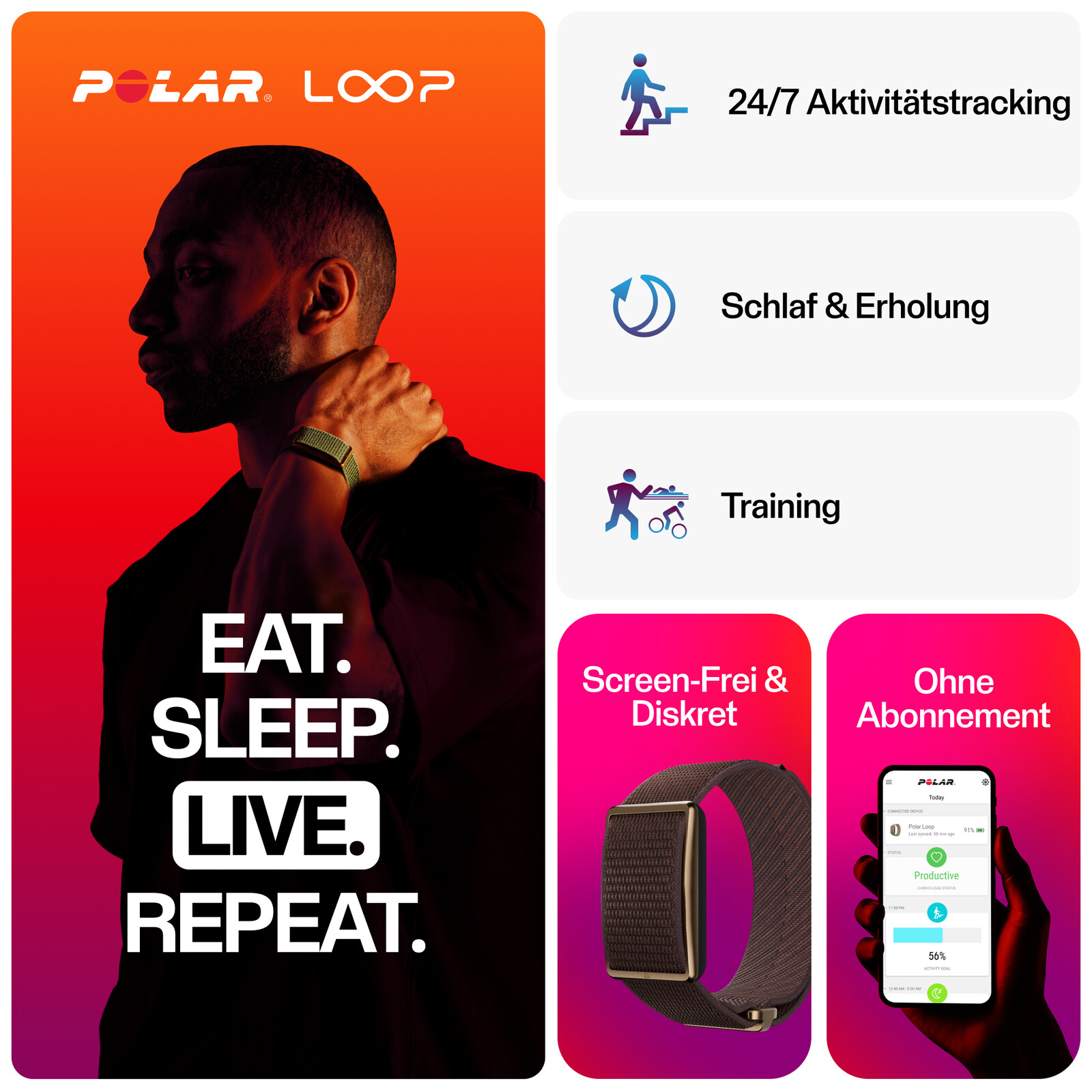 Polar Loop Tracker ohne Display Brown Copper