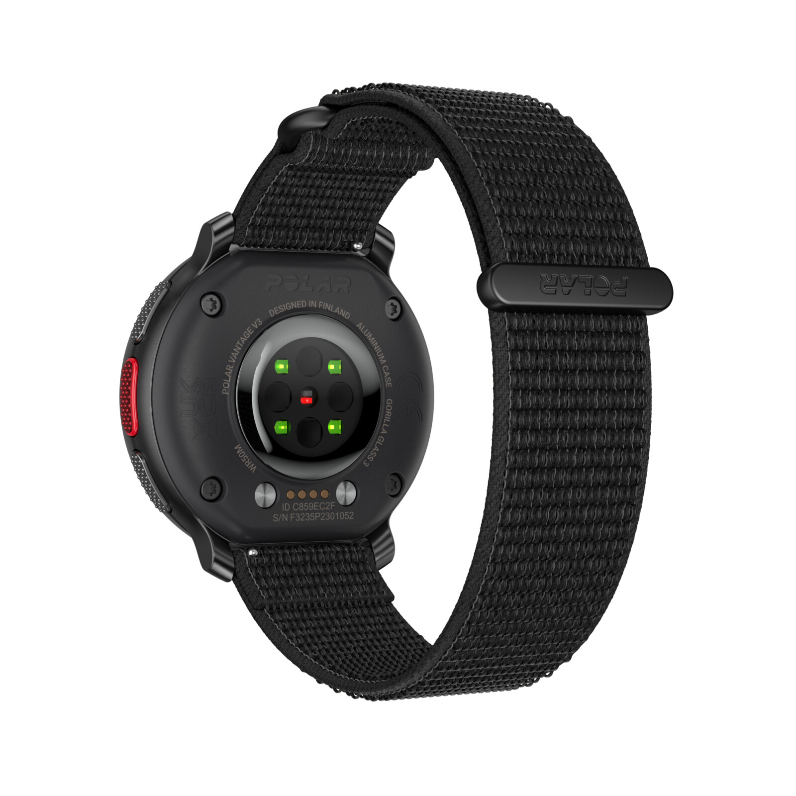 Polar Armband 22mm M/L Hook-Loop schwarz