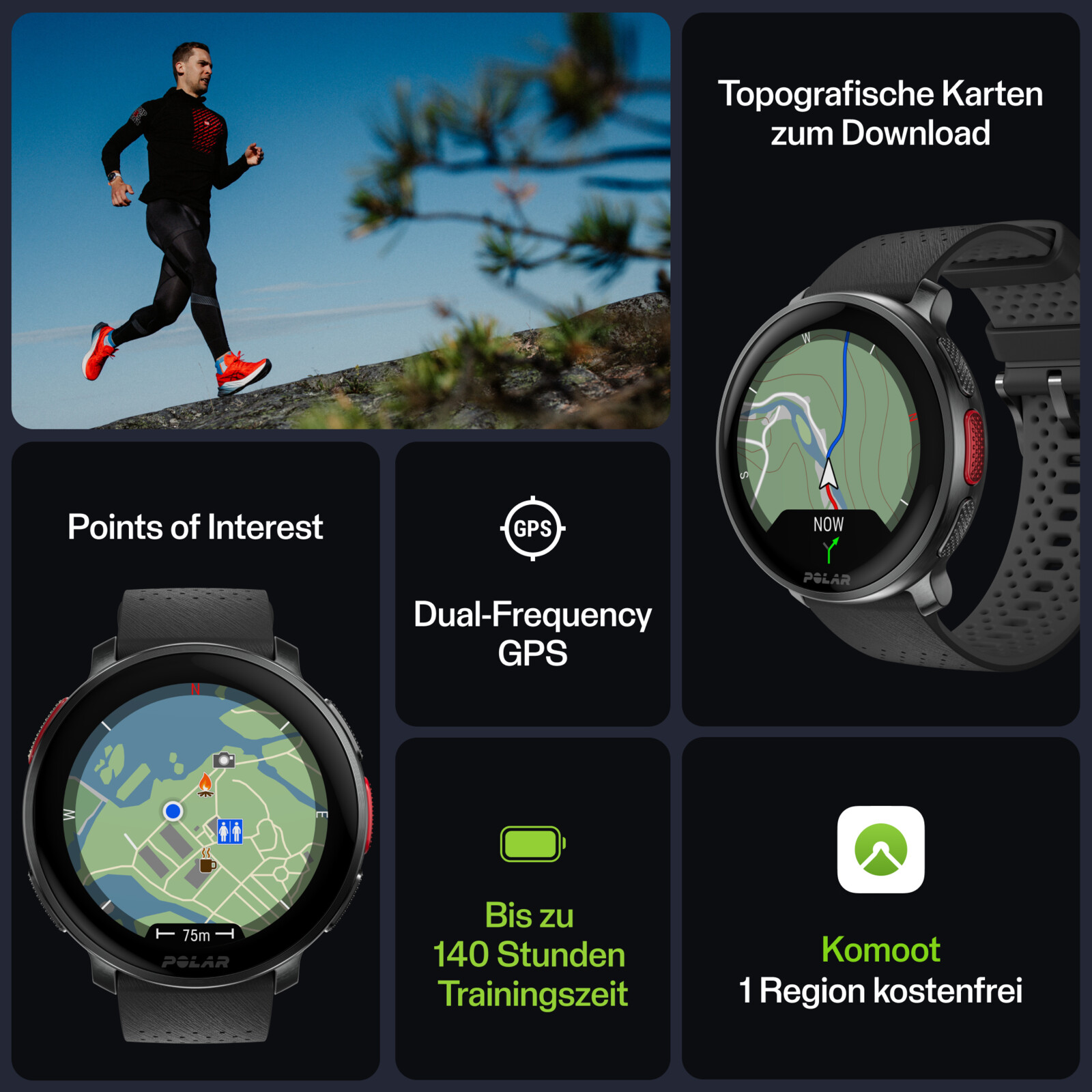 Polar Vantage V3 black/black S-L inkl. HR