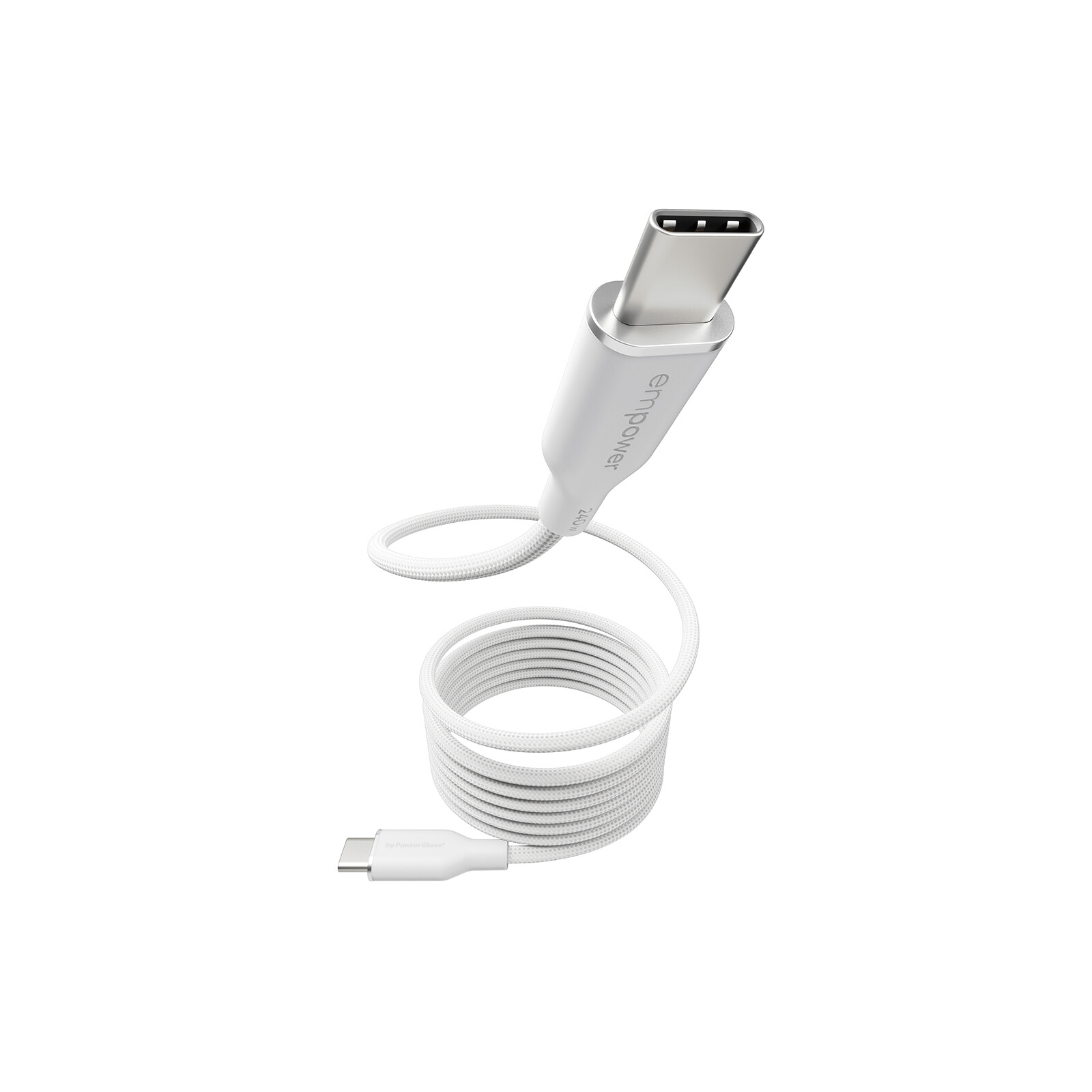 empower by PanzerGlass® Magnetic 240W USB-C Kabel 1,5m Silber Weiss

