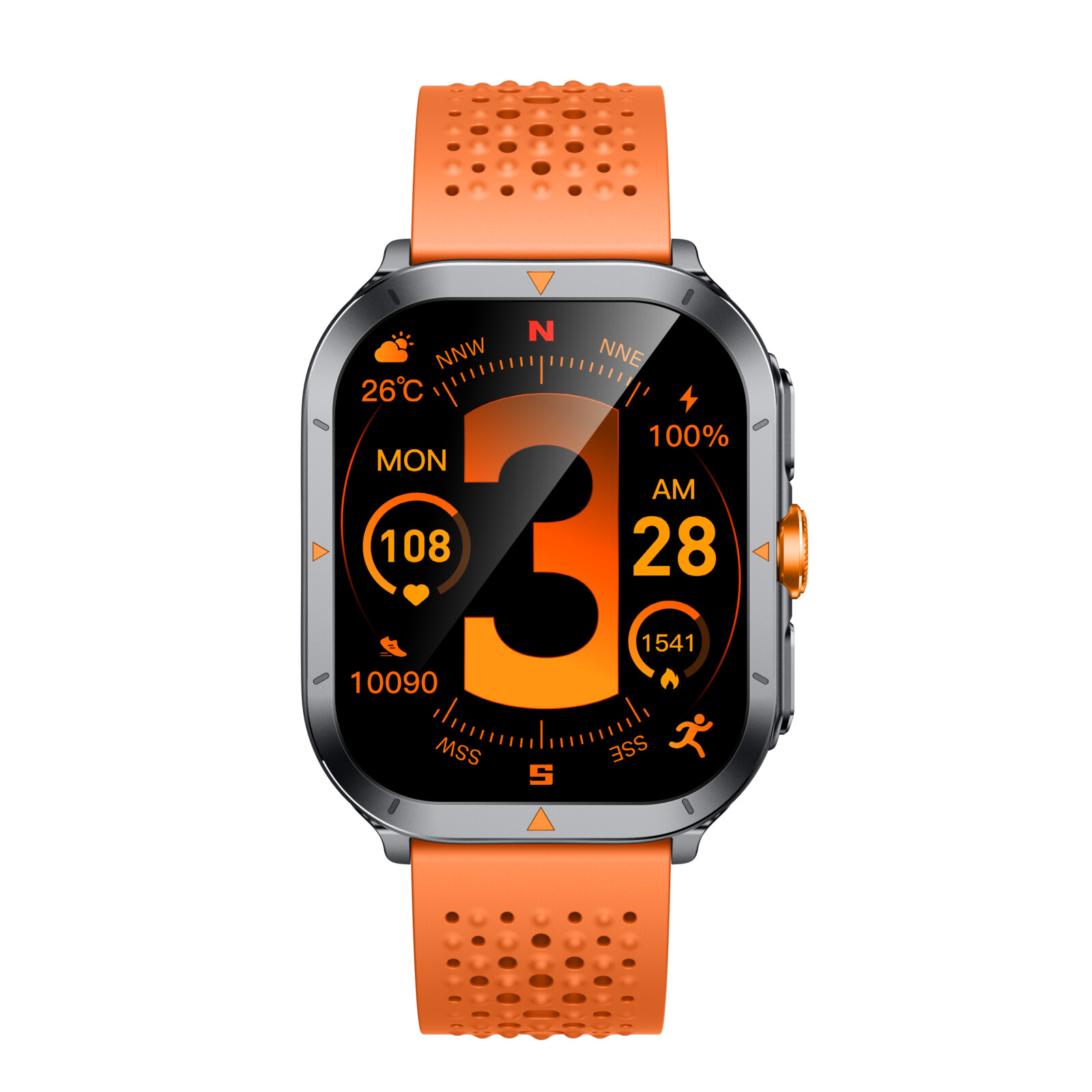 felixx Smartwatch F707GPS, Amoled 2.01, gun-metal silver
