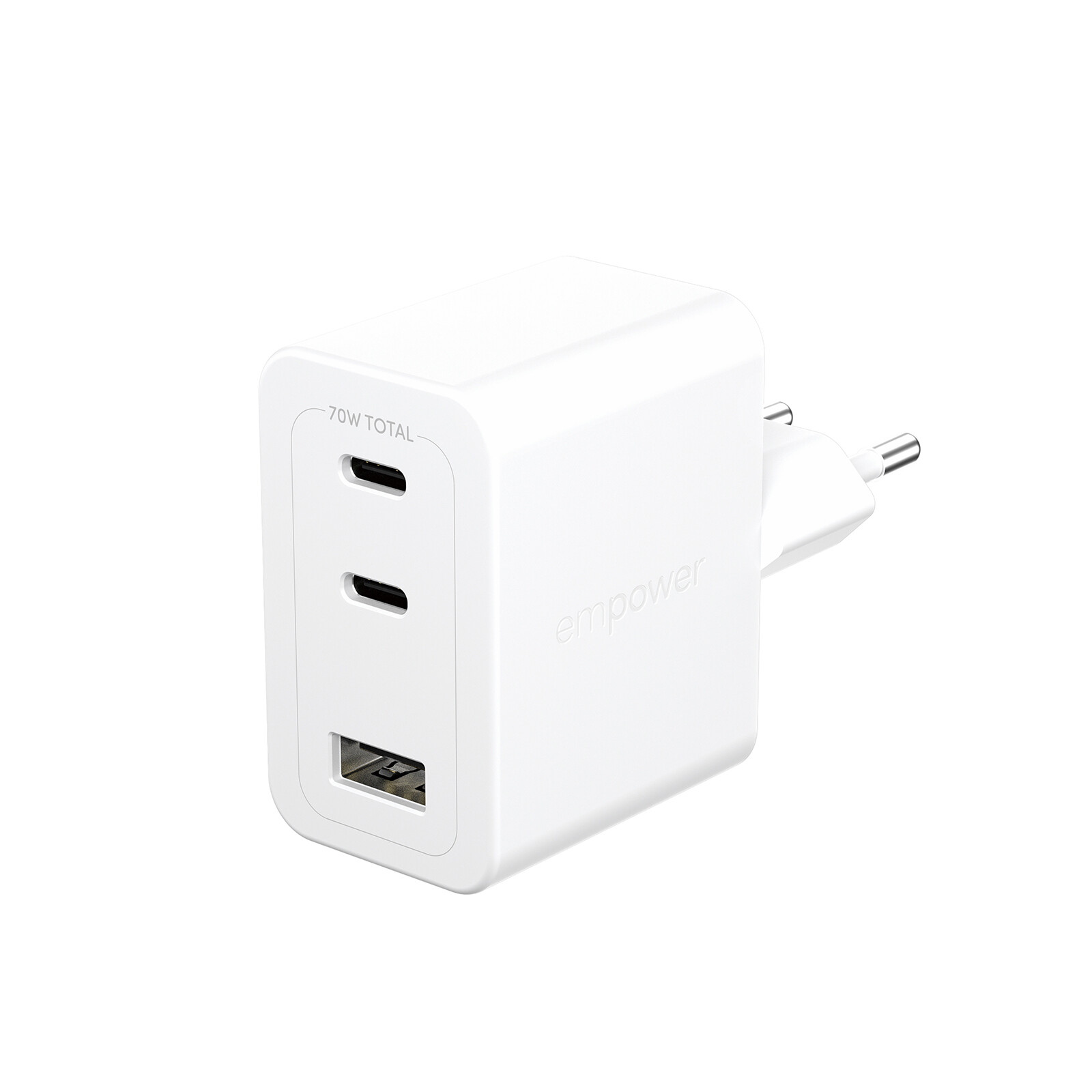 empower by PanzerGlass&reg; Turbo 70W Ladegar&auml;t 2xUSB-C+USB-A Silber Weiss