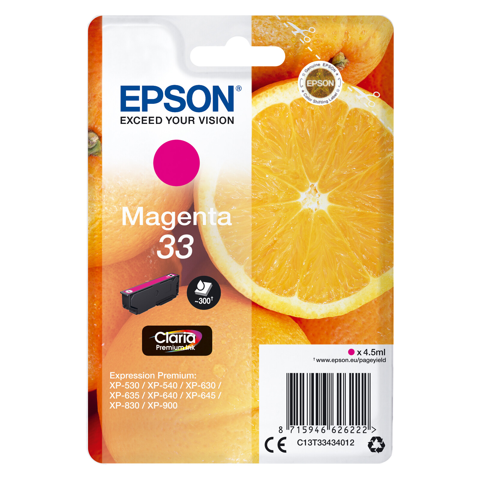 Epson 33 T3343 Tinte Magenta 4,5ml