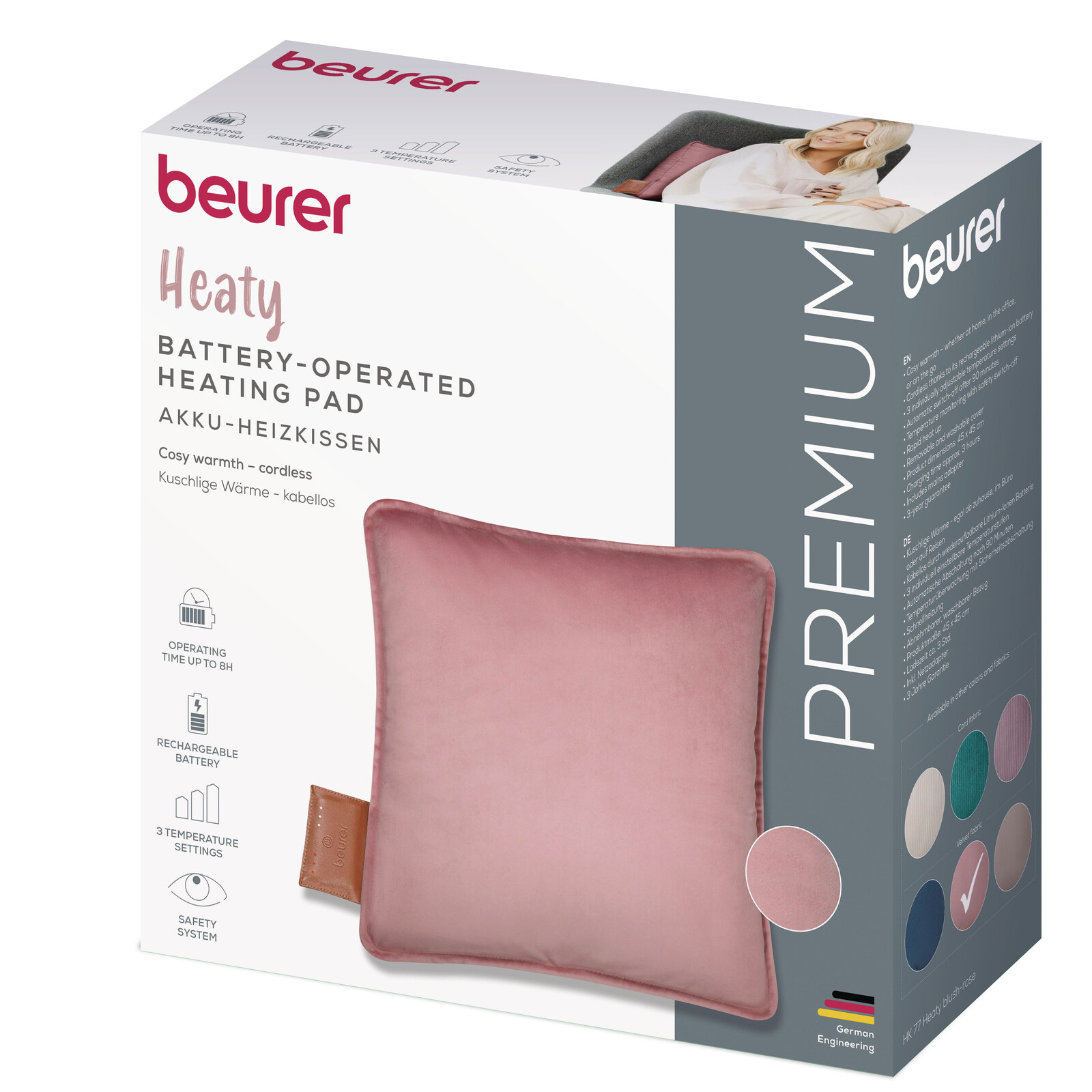BEURER HK 77 Akku-Heizkissen blush-rose