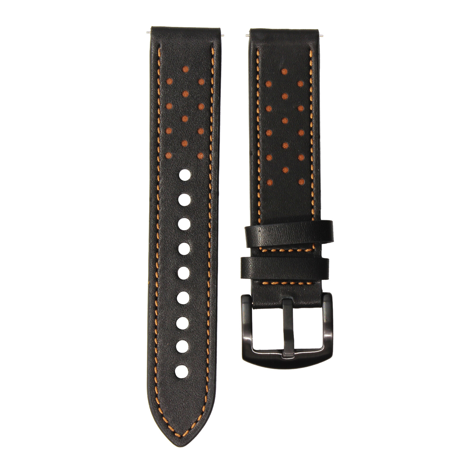 Mika Uhrenarmband Uni 22mm Echtleder schwarz