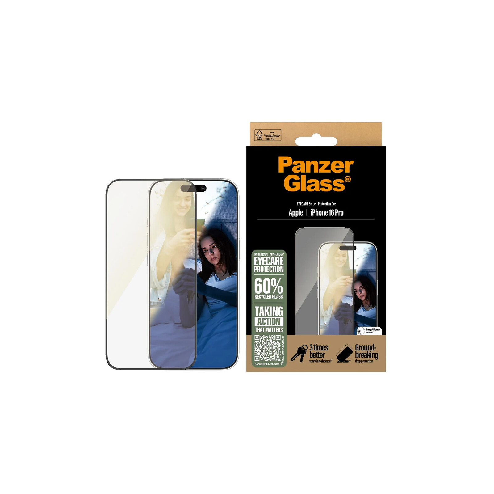 PanzerGlass Schutzglas EyeCare Apple iPhone 16 Pro