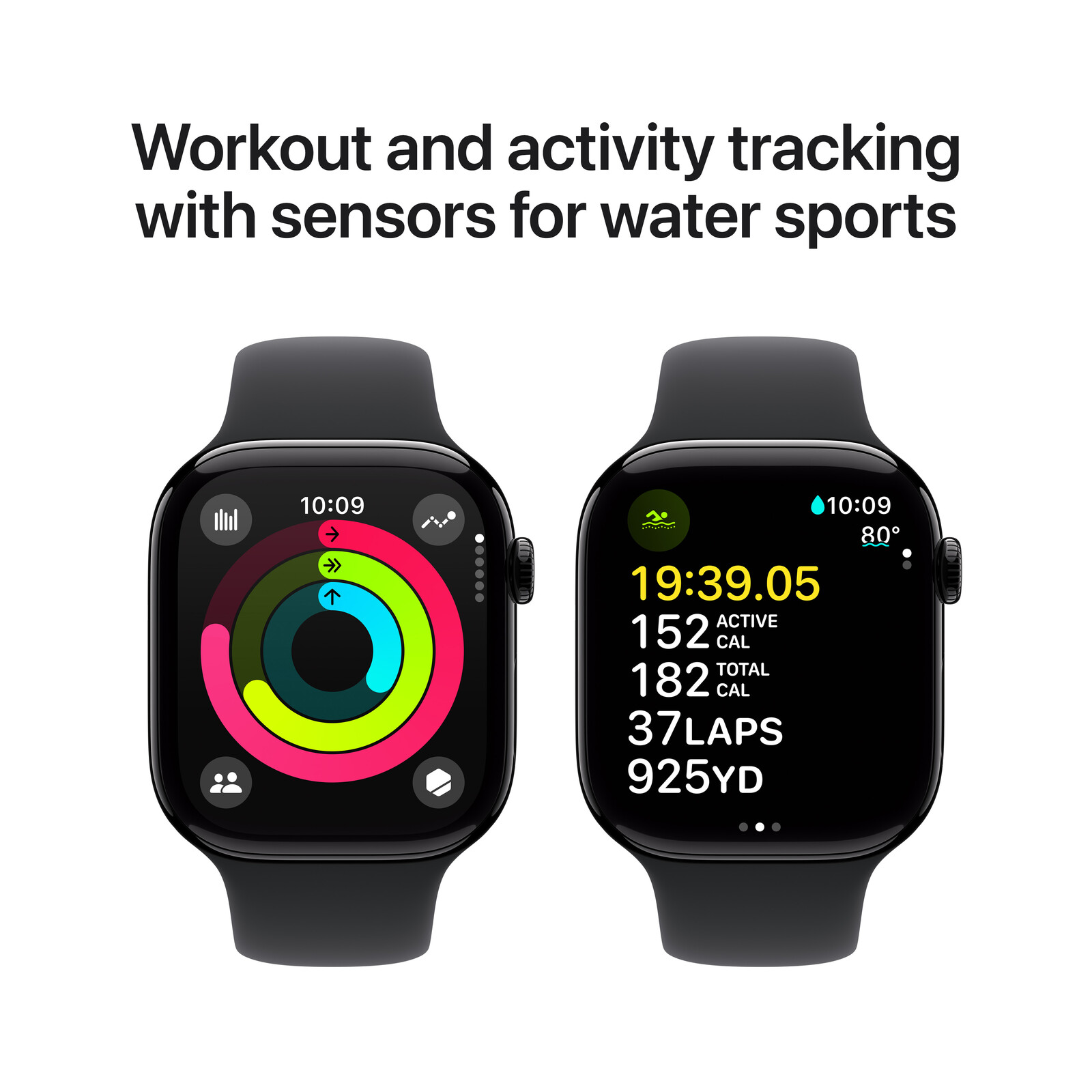 Apple Watch S10 GPS 46mm silver Alu Case + black Band M/L