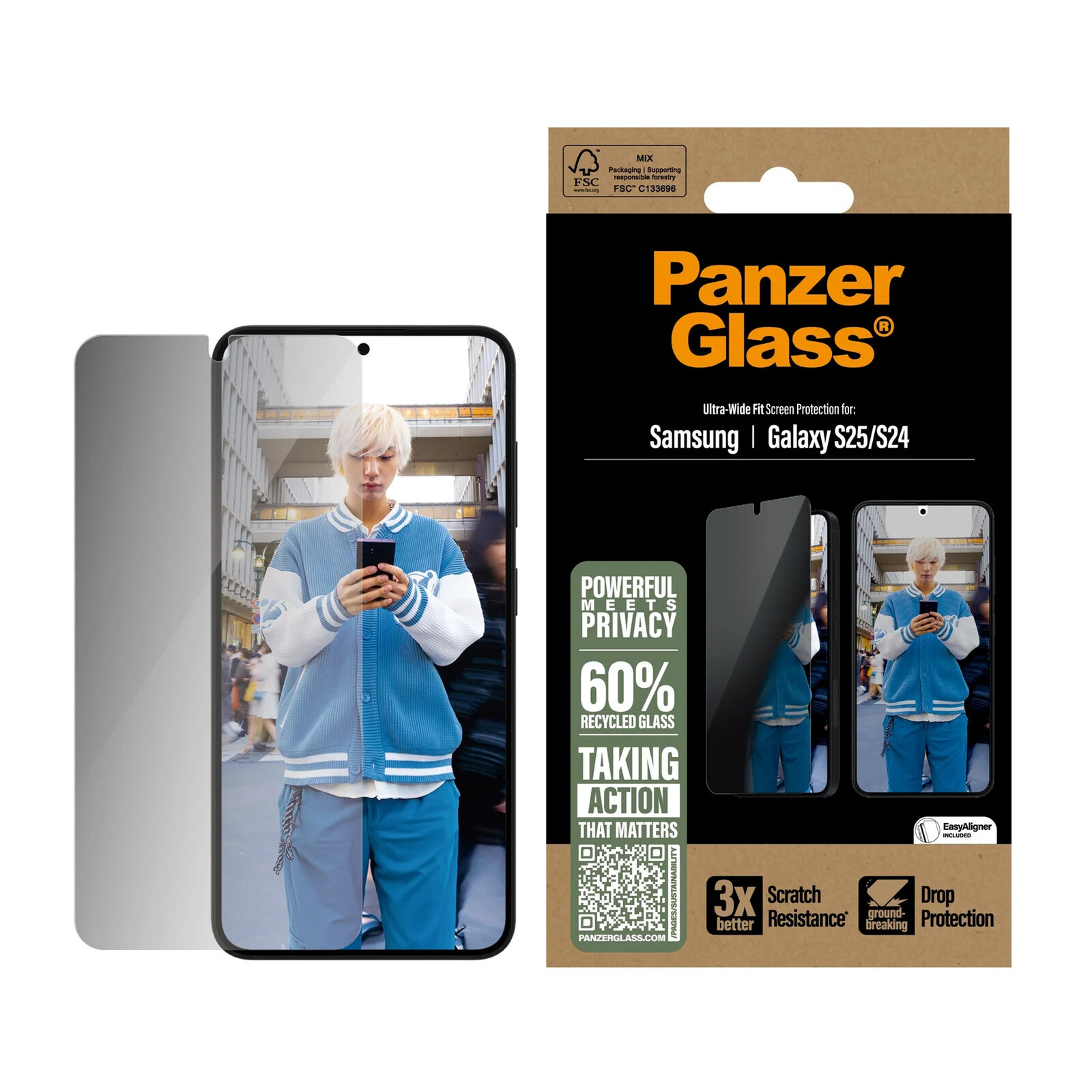 PanzerGlass® Privacy Screen Protector Samsung Galaxy S25