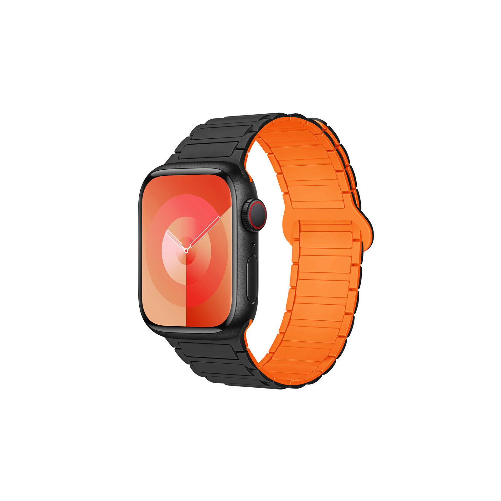 Felixx Smartwatcharmband Magnet Silikon Black Orange 42/44 iWatch
