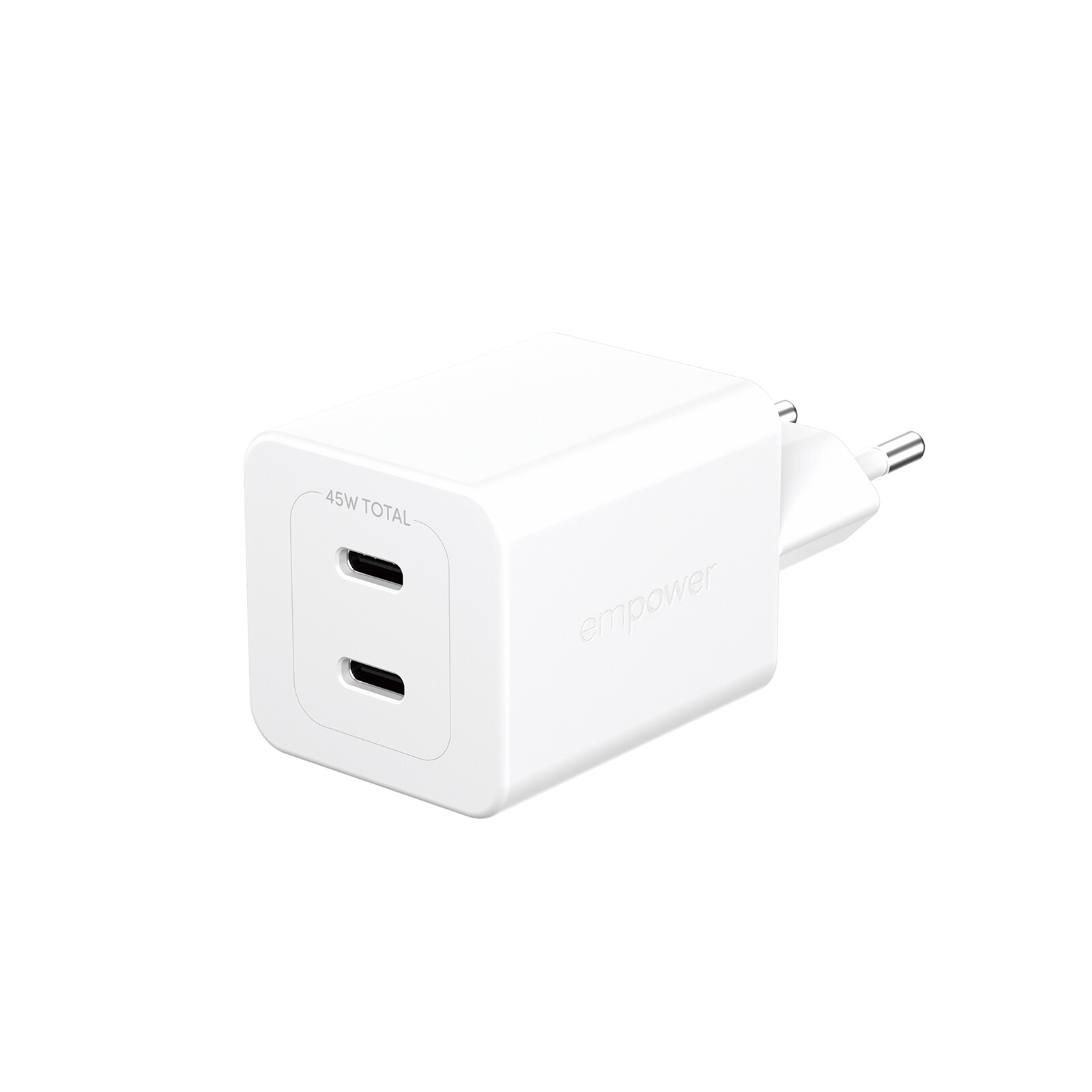 empower by PanzerGlass® Turbo 45W Ladegarät 2 x USB-C Silber Weiss
