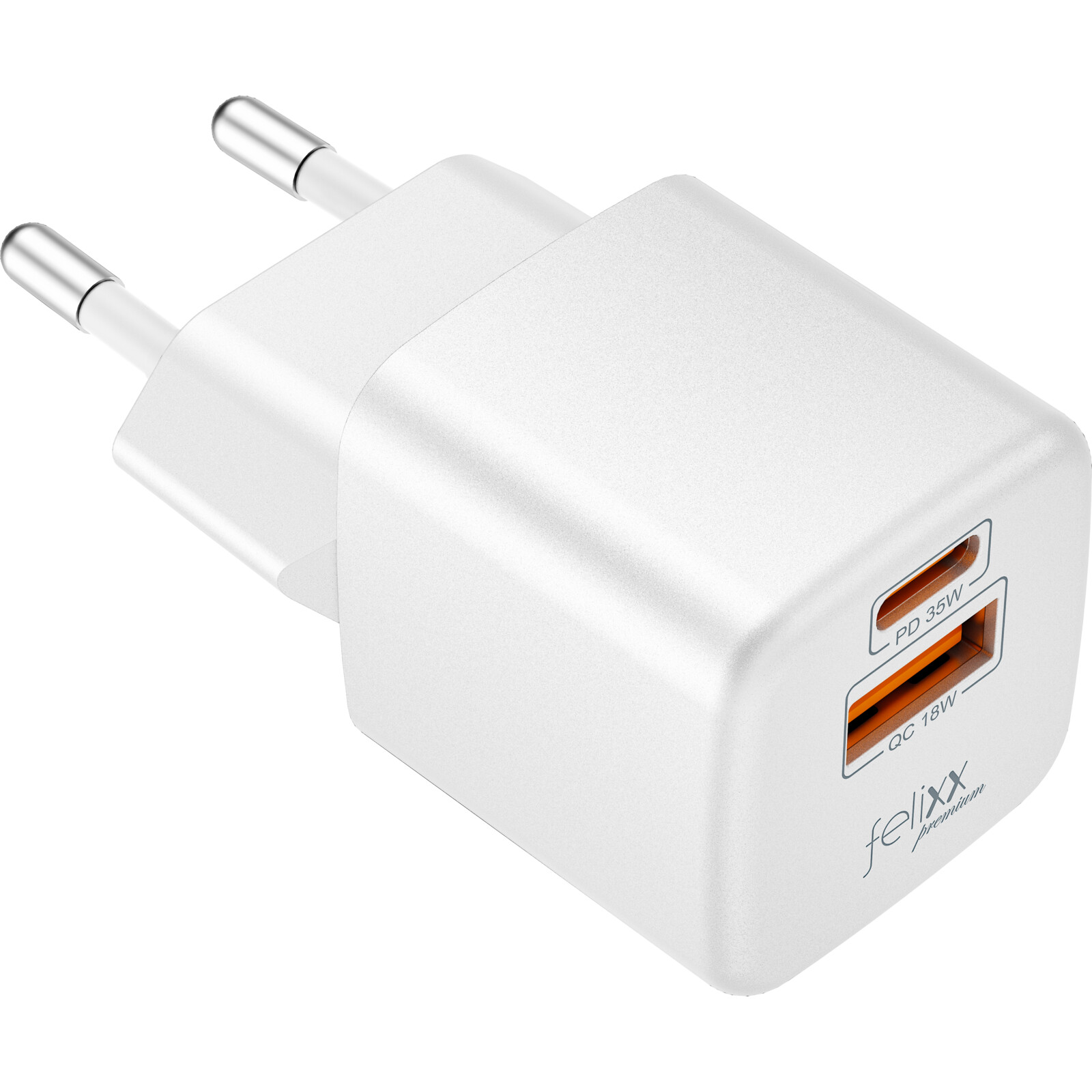 Felixx Lader 35W Mini GaN PD, USB-C+USB-A White