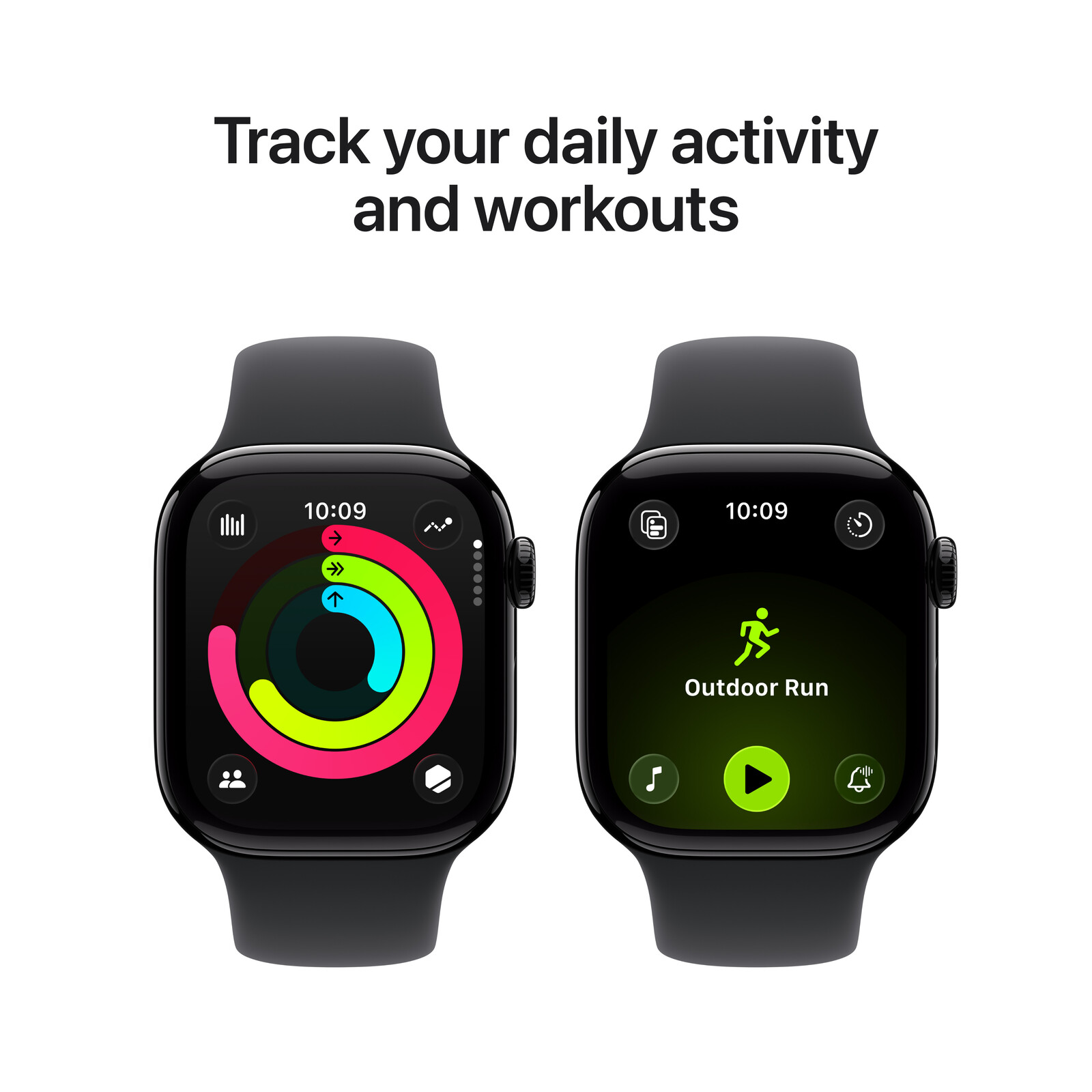 Apple Watch S11 GPS 42mm Jet Black Alu Case + Black Sport M/L
