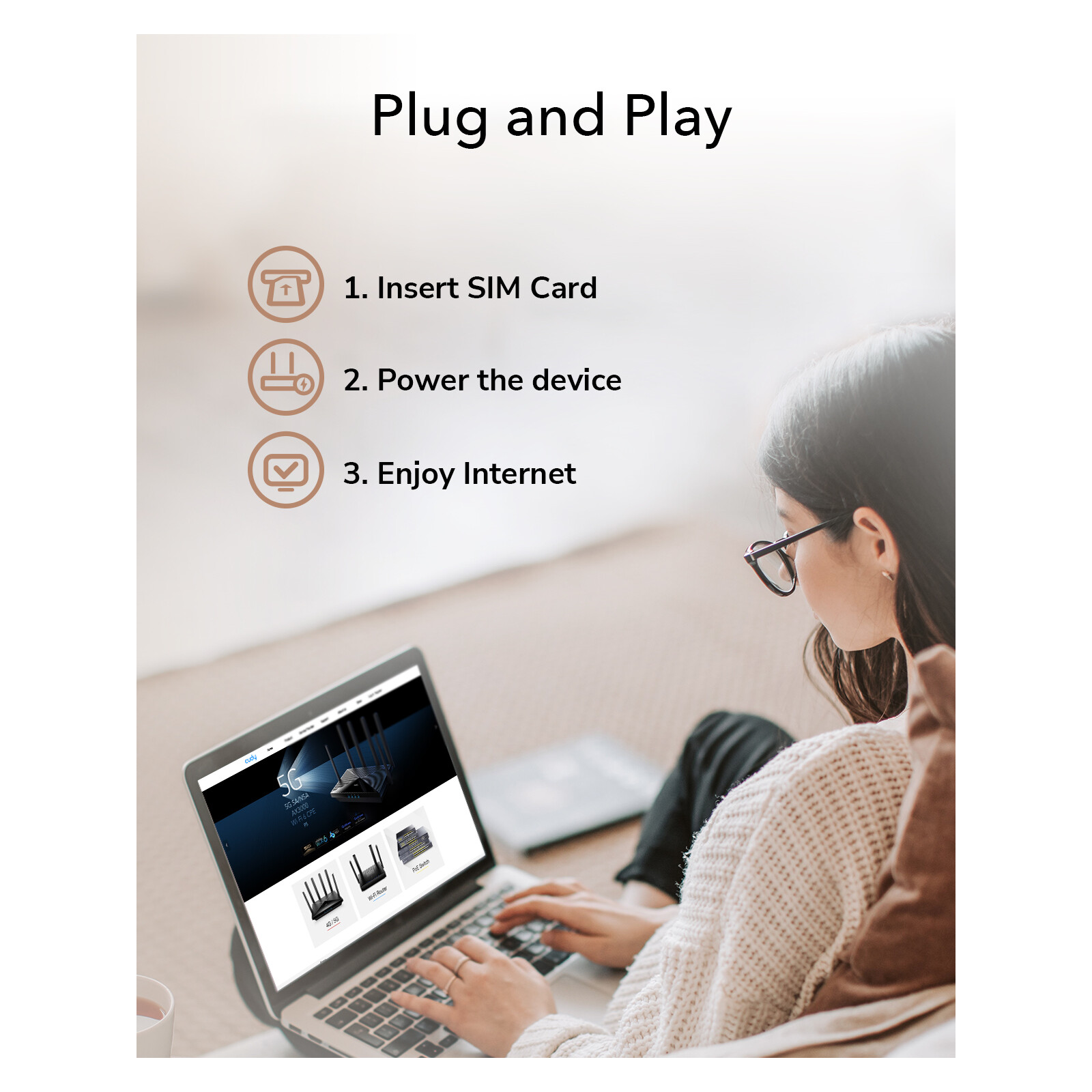 Cudy AC1200 Wi-Fi 4G LTE-Cat6 GigaBit Router 