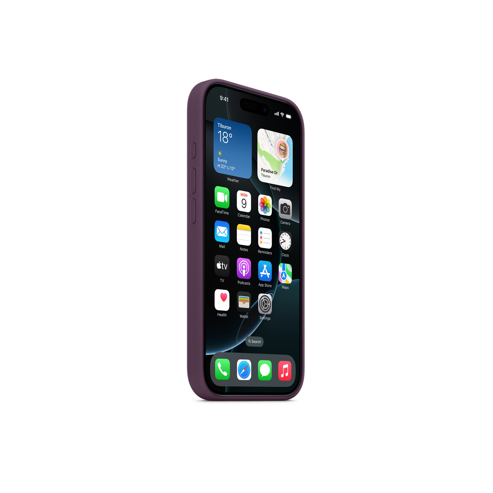 Apple iPhone 16 Pro Silikon Case mit Magsafe plum