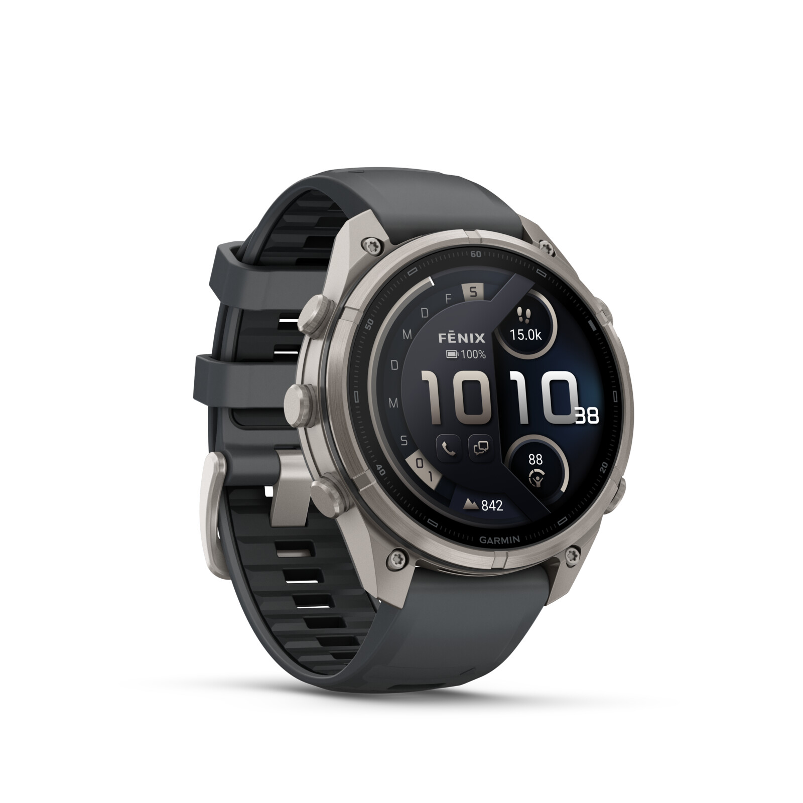 Garmin Fenix 9 Pro inReach 47mm Titan Silikonarmband Graphit/Schwarz