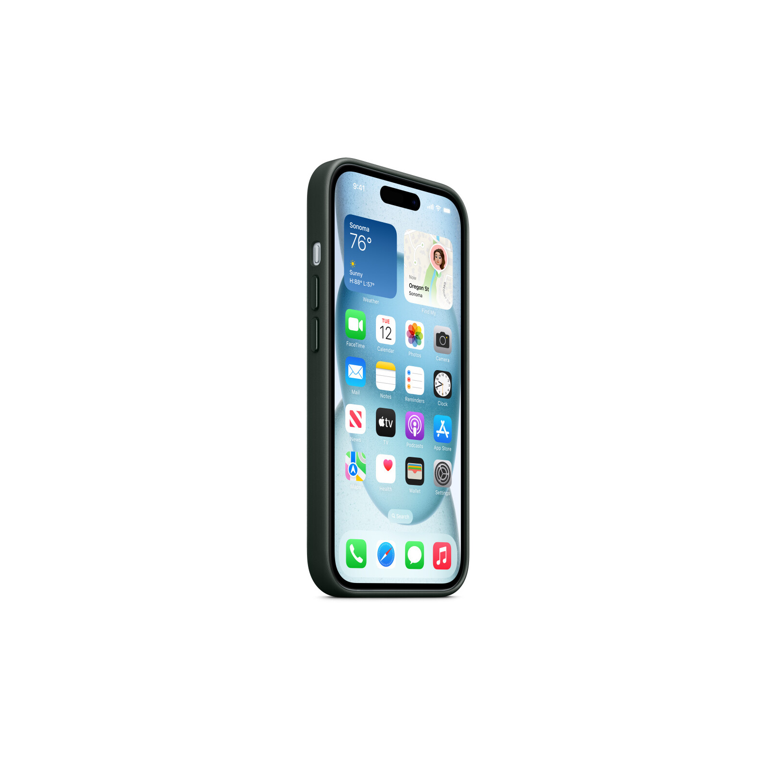 Apple iPhone 15 FineWoven Case mit MagSafe evergreen